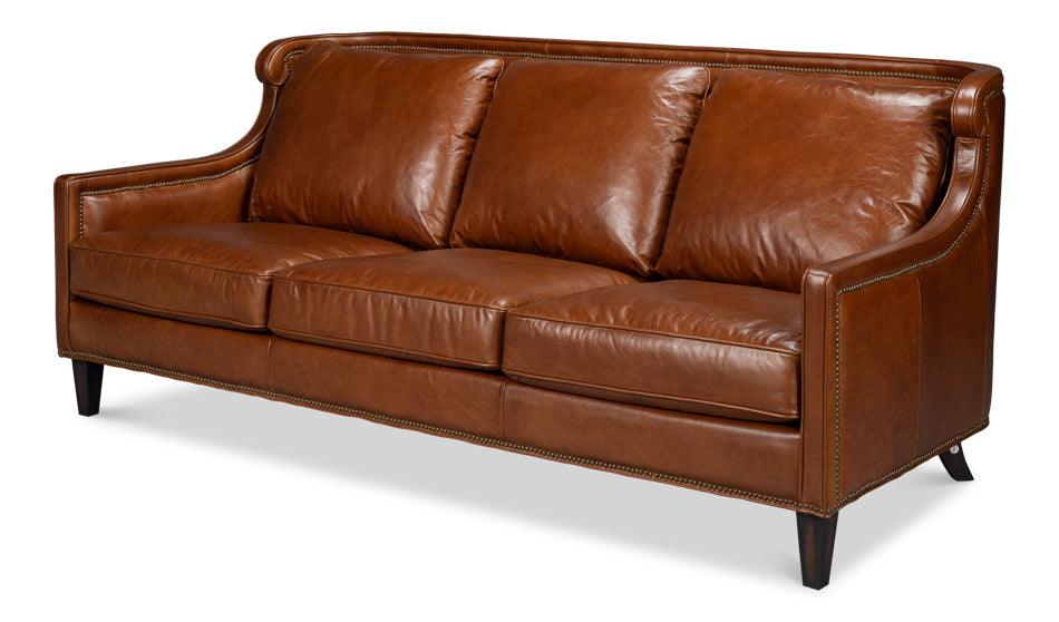 Philipe Distilled Leather Sofa Brown - Remutear