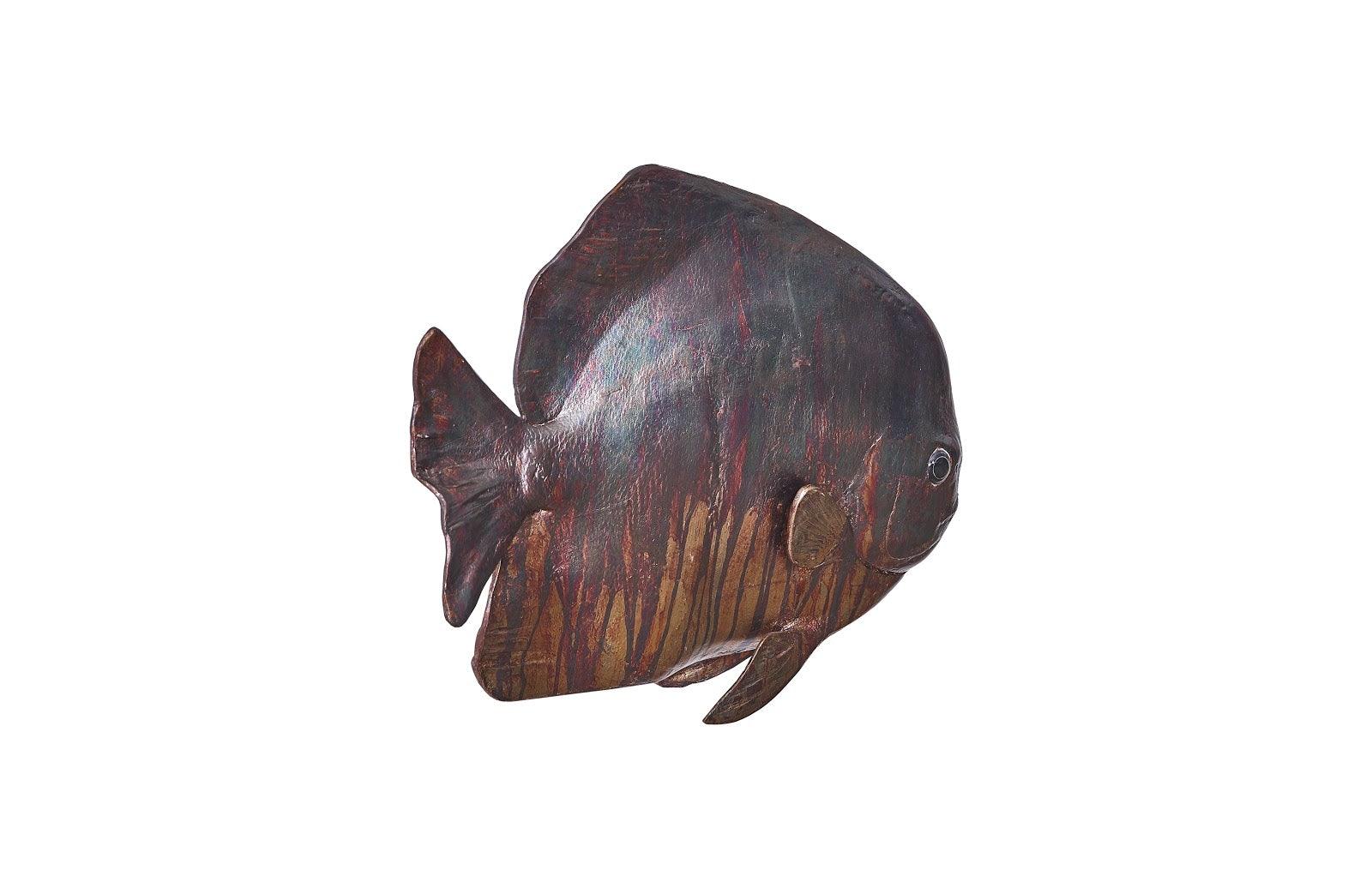 Australian Bat Fish Wall Sculpture, Resin, Copper Patina Finish - Remutear