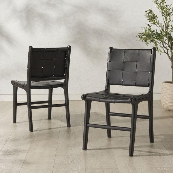Cassaphina Woven Leather Dining Chair - Set Of 2 - Remutear