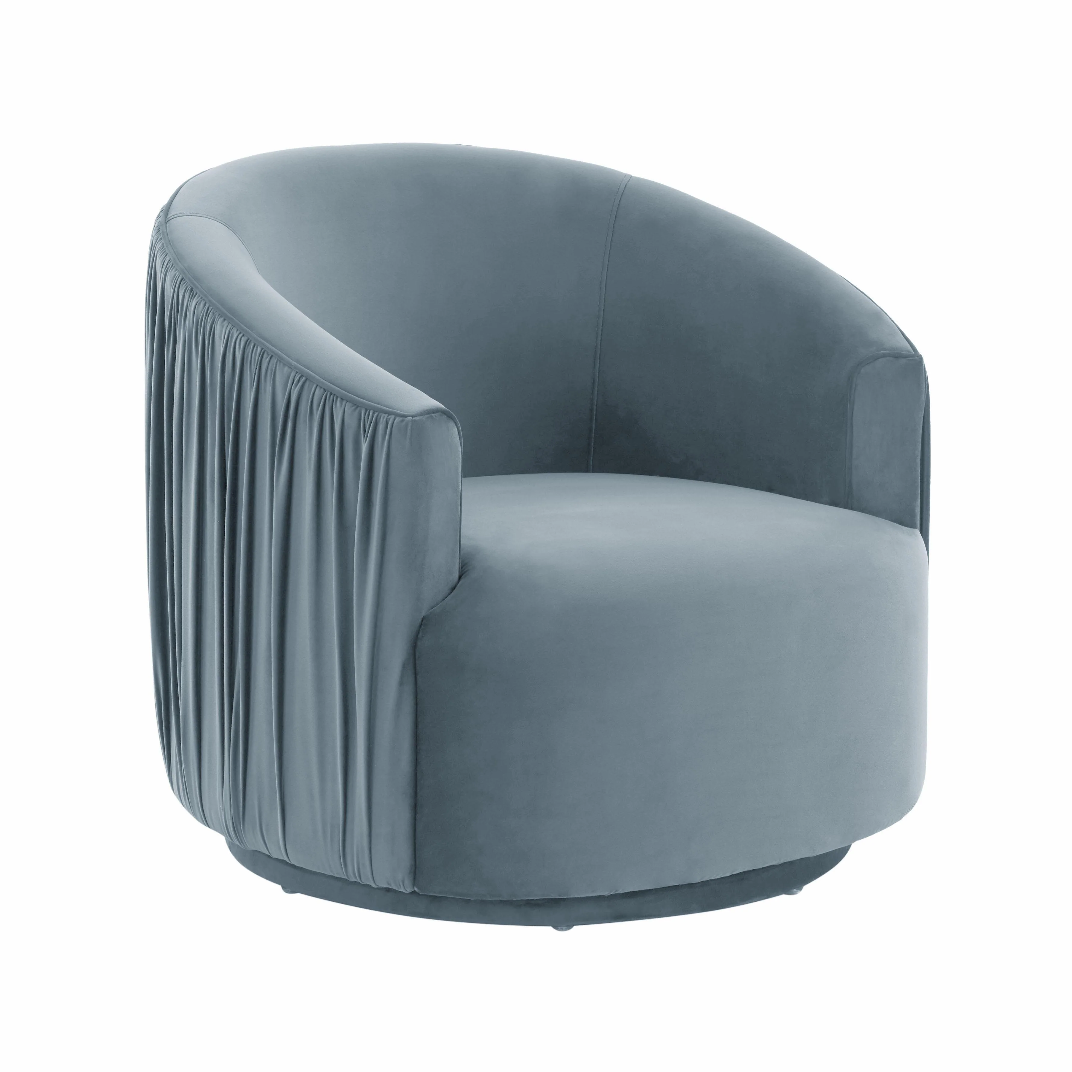 London Blue Pleated Swivel Chair - Remutear