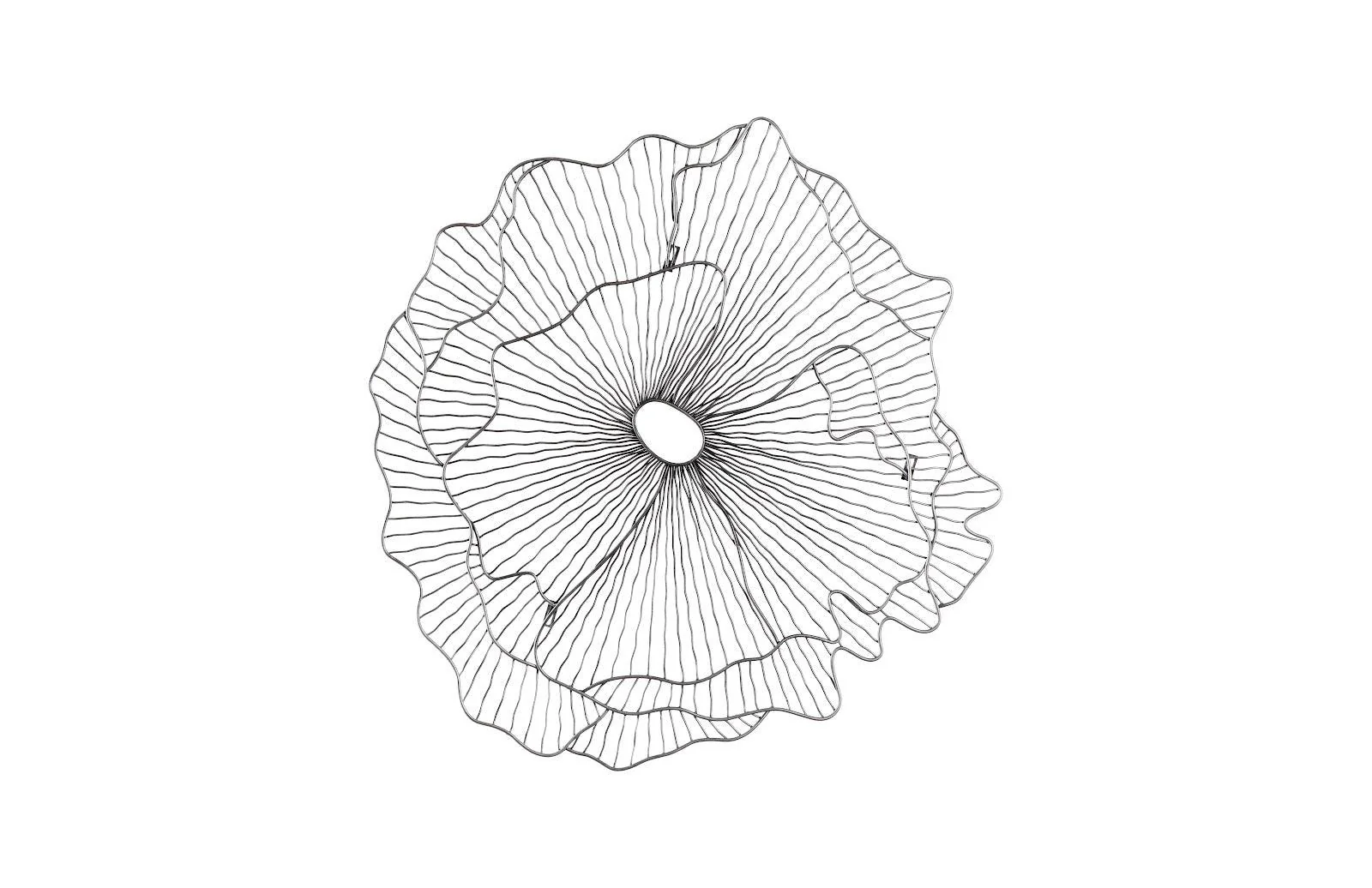 Poppy Flower Wall Art, Silver/Black, SM - Remutear