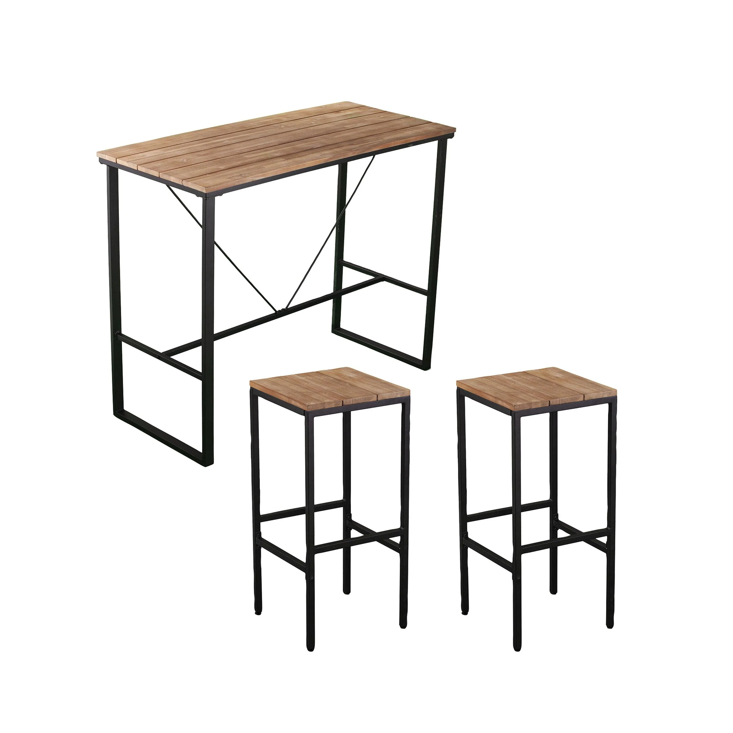Venallo 3pc Indoor/Outdoor Space Saving Bar Set - Remutear