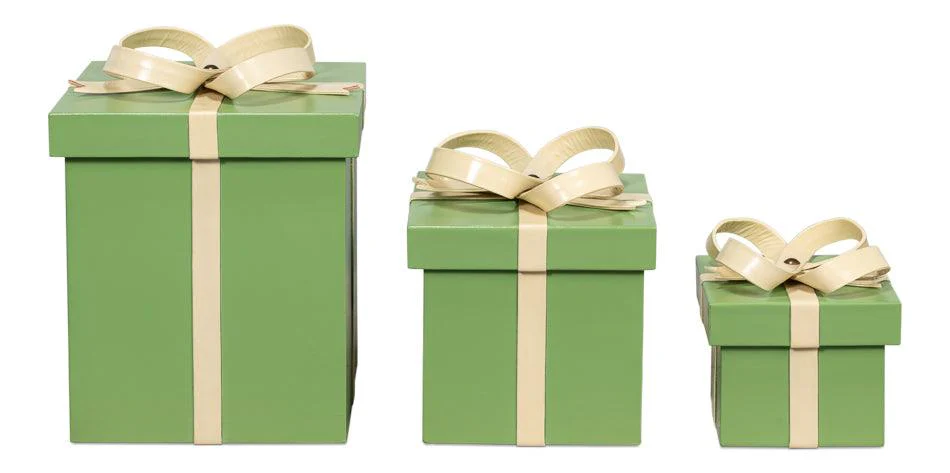 Ferrell Leather Holiday Boxes S/3 Green - Remutear