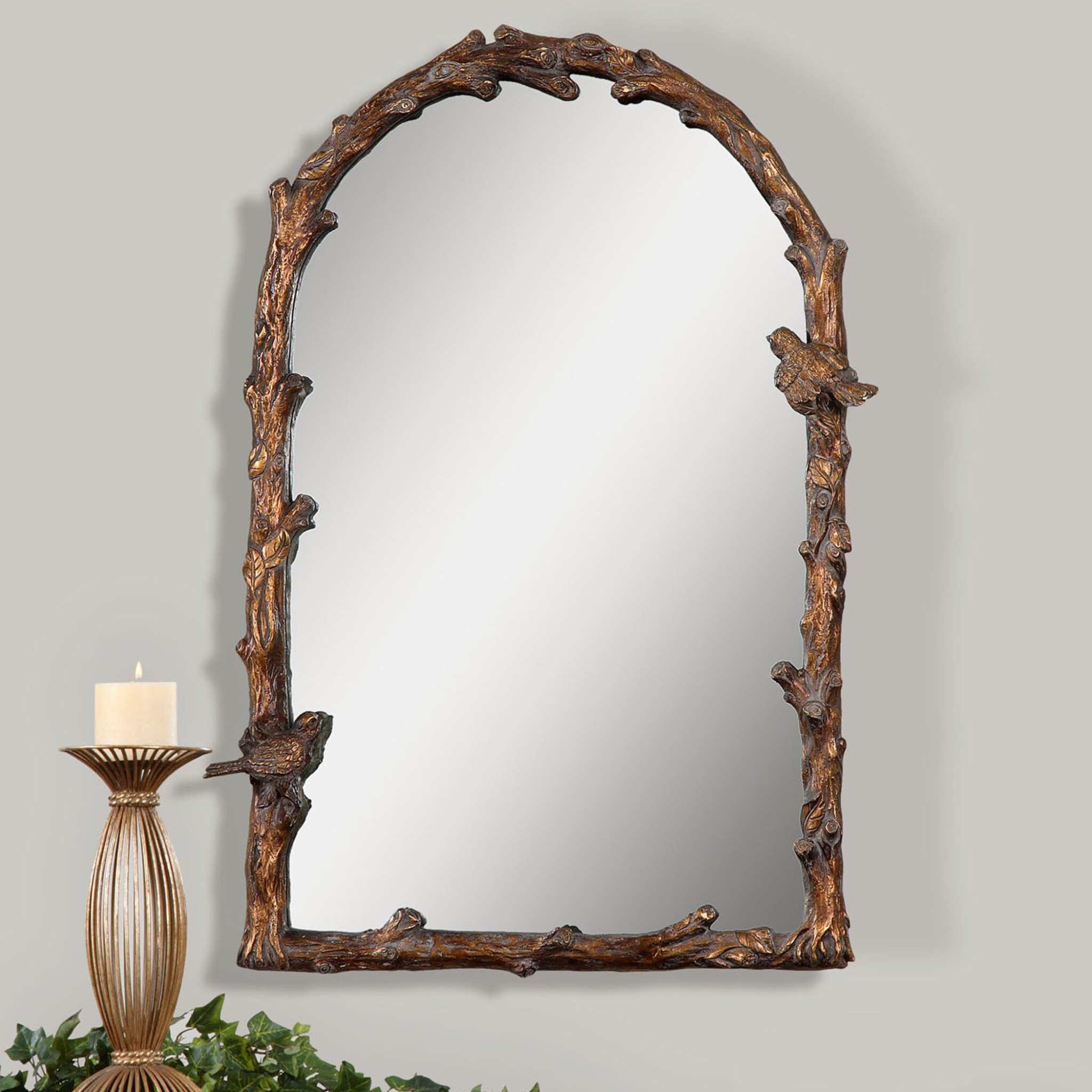 PAZA ANTIQUE GOLD ARCH MIRROR - Remutear