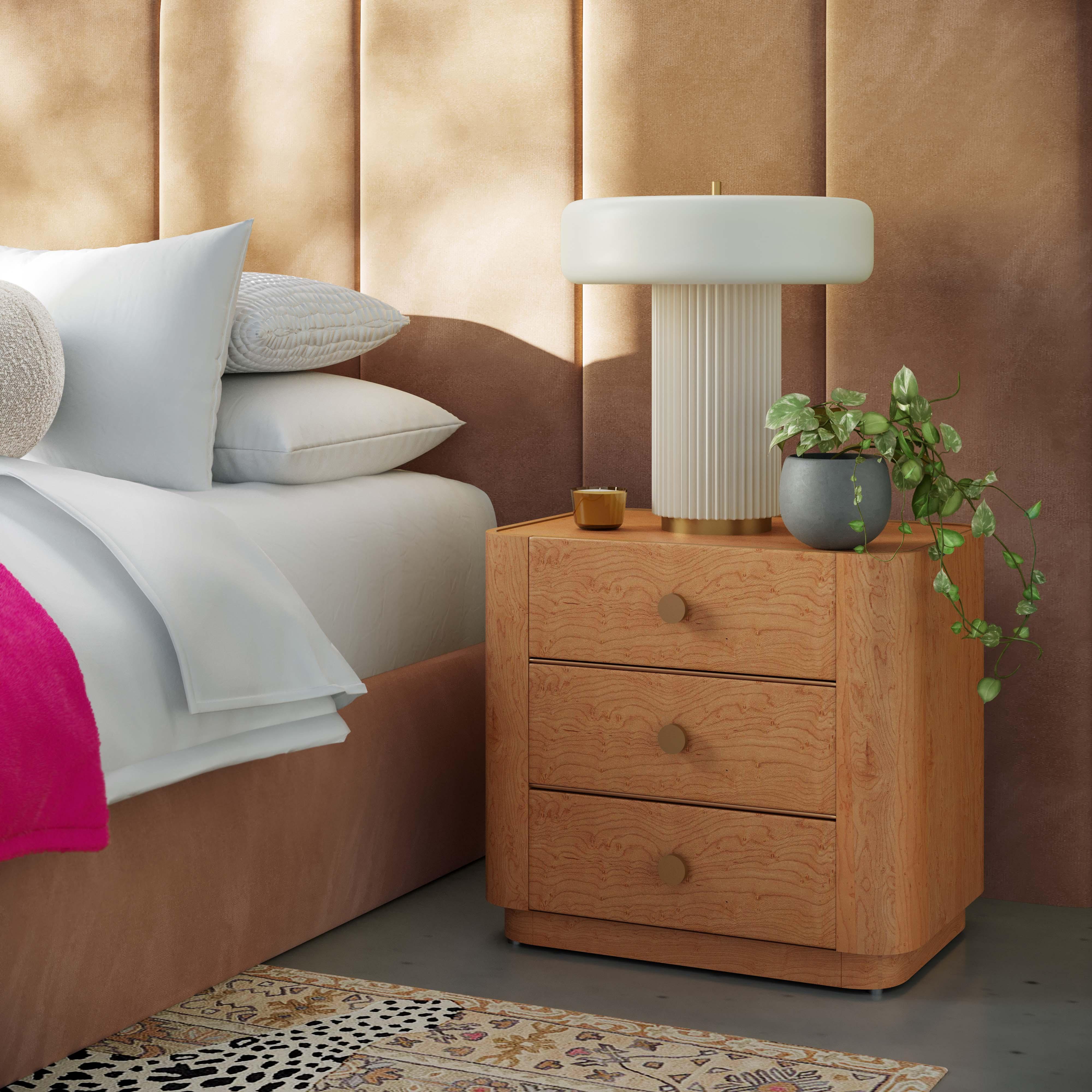 Abigail Natural Birdseye Maple Nightstand - Remutear