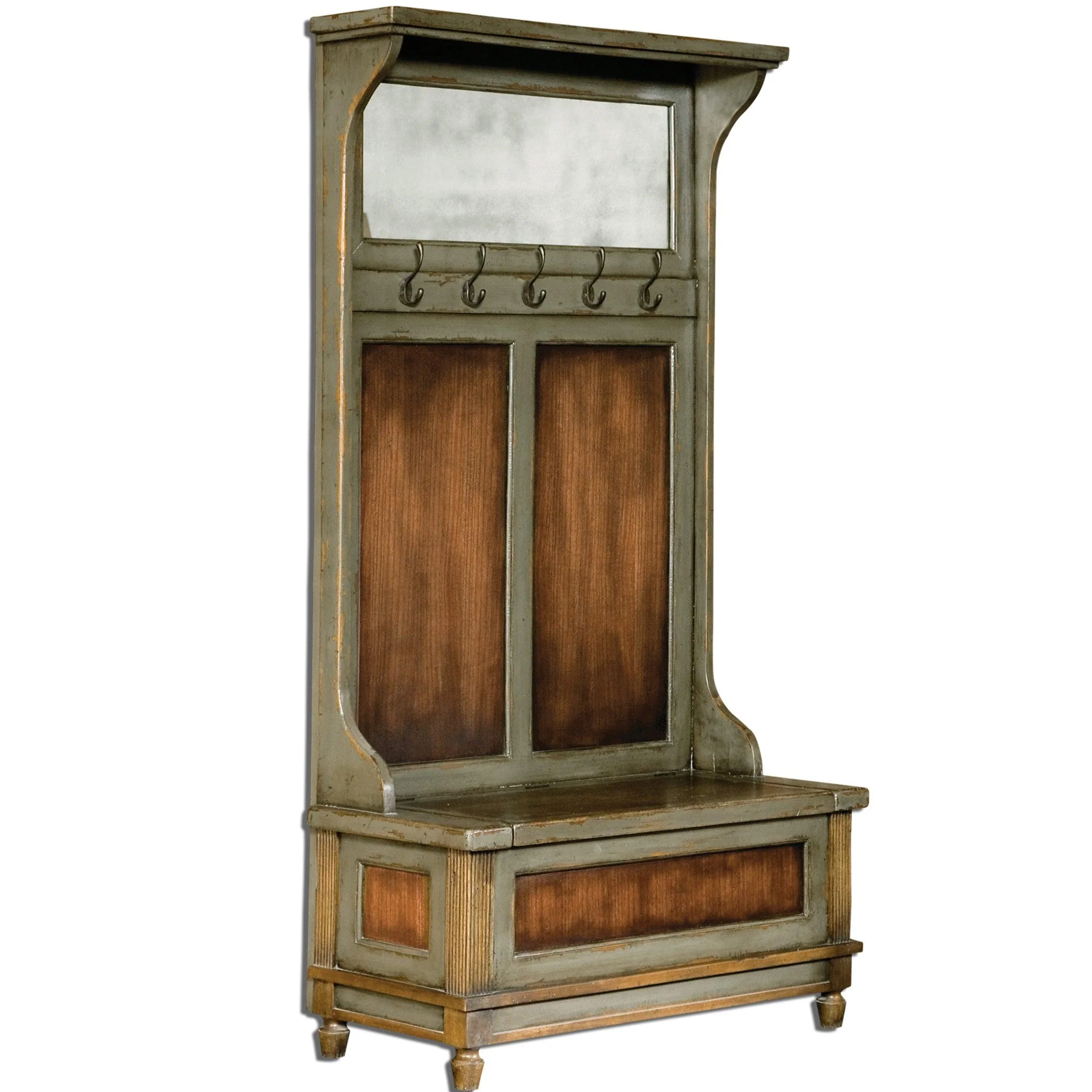 Riyo Distressed Hall Tree - Remutear