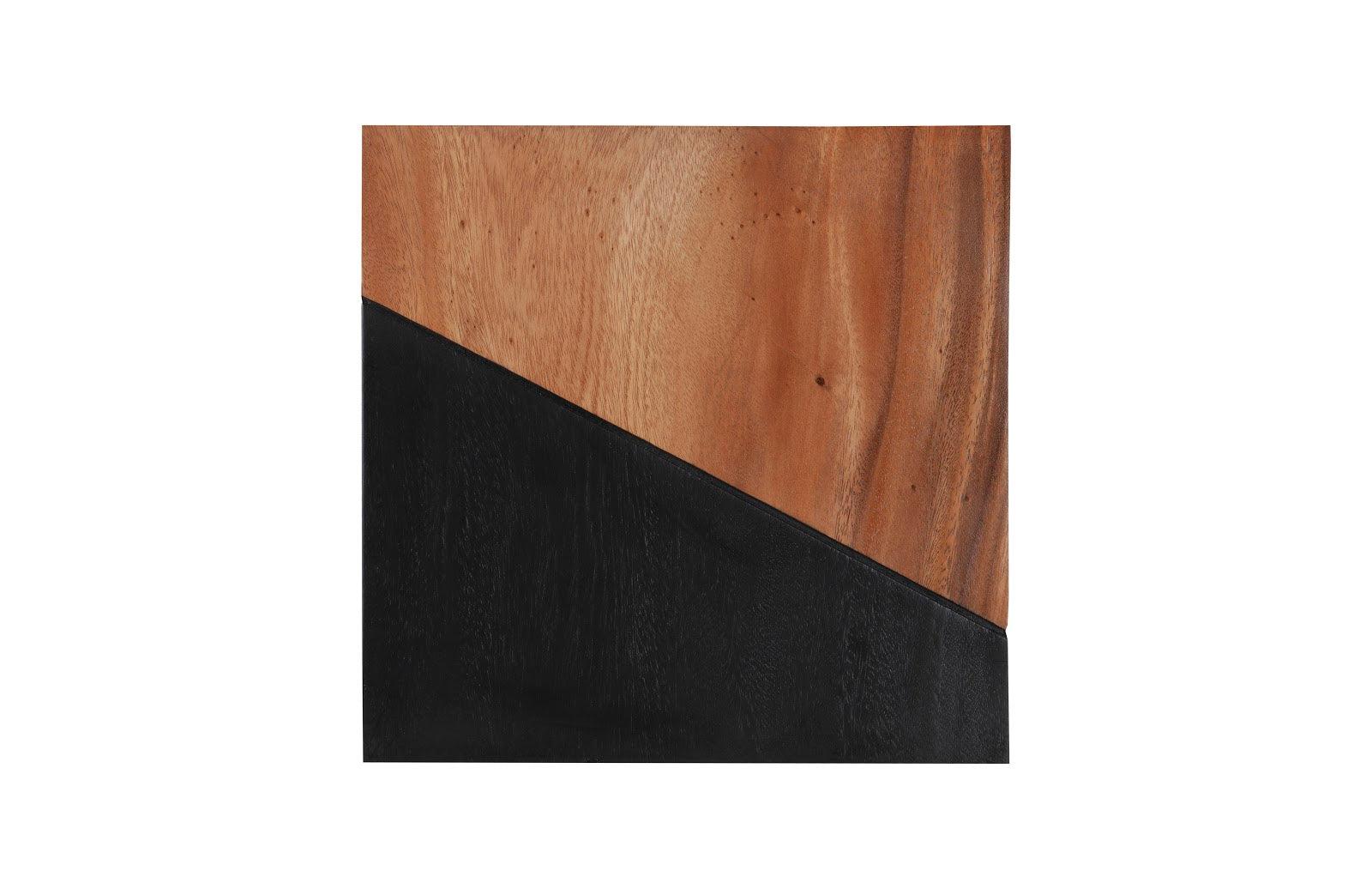 Left Geometry Wood Wall Tiles, Chamcha Wood, Natural, Black - Remutear