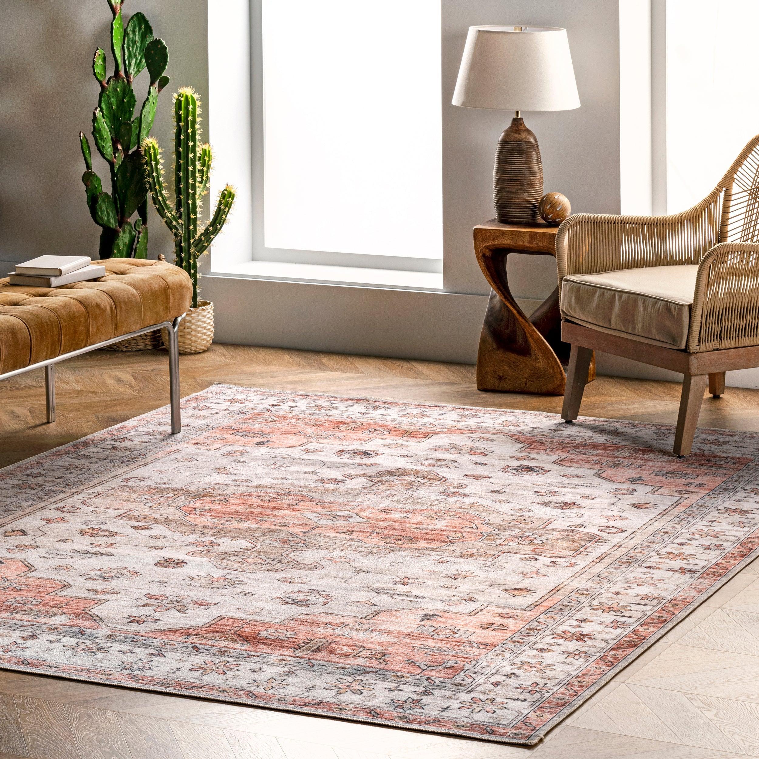 Banks Vintage Machine Washable Area Rug - Remutear