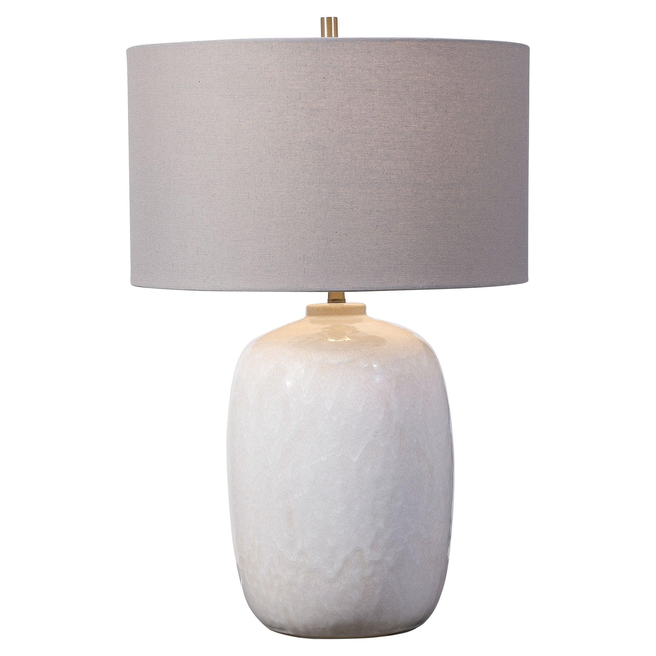 WINTERSCAPE WHITE GLAZE TABLE LAMP - Remutear