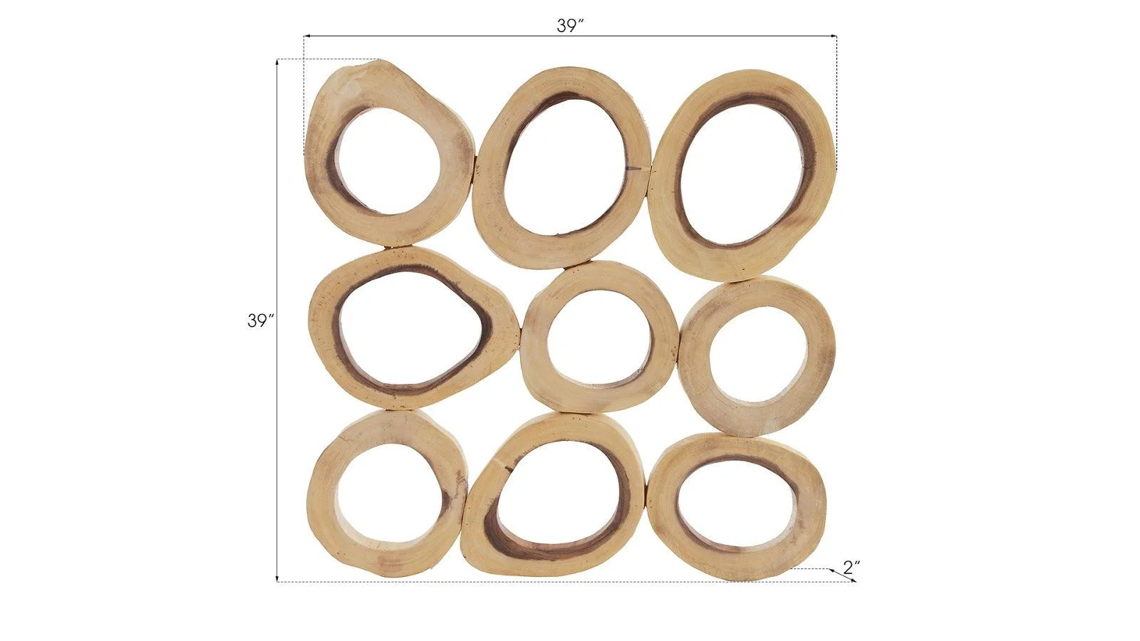 Chuleta Rings Wall Art, Chamcha Wood, Square, SM - Remutear