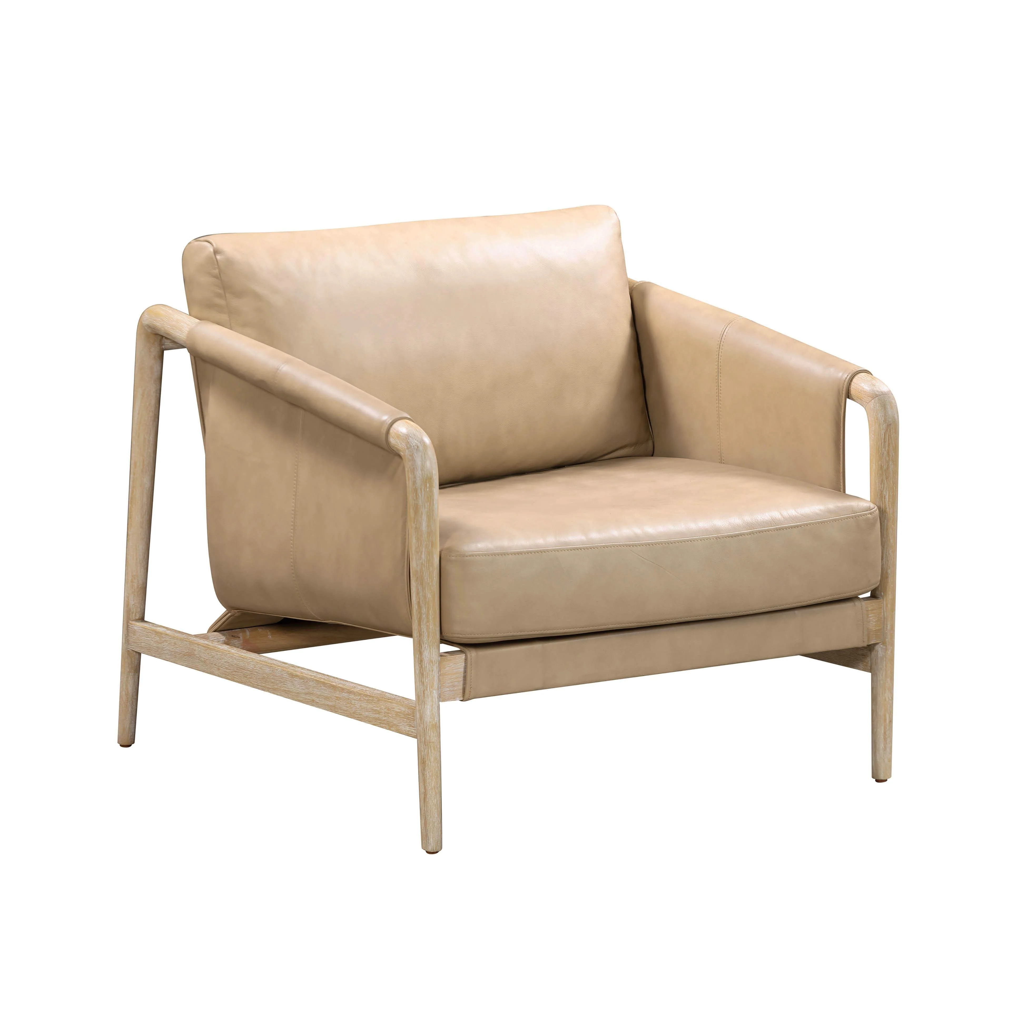 Chakka Tan Genuine Leather Accent Chair - Remutear