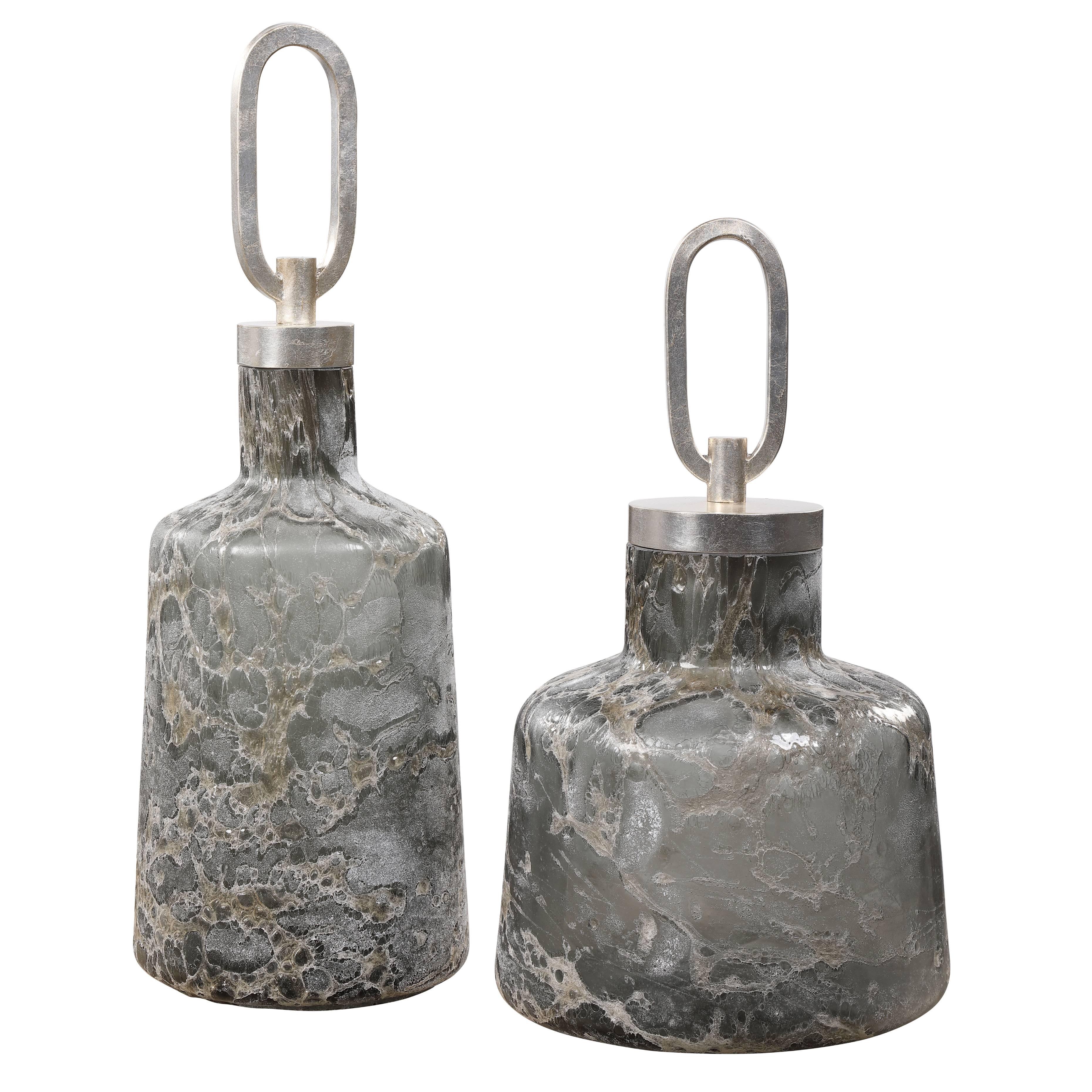 STORM ART GLASS BOTTLES, SET OF 2 - Remutear
