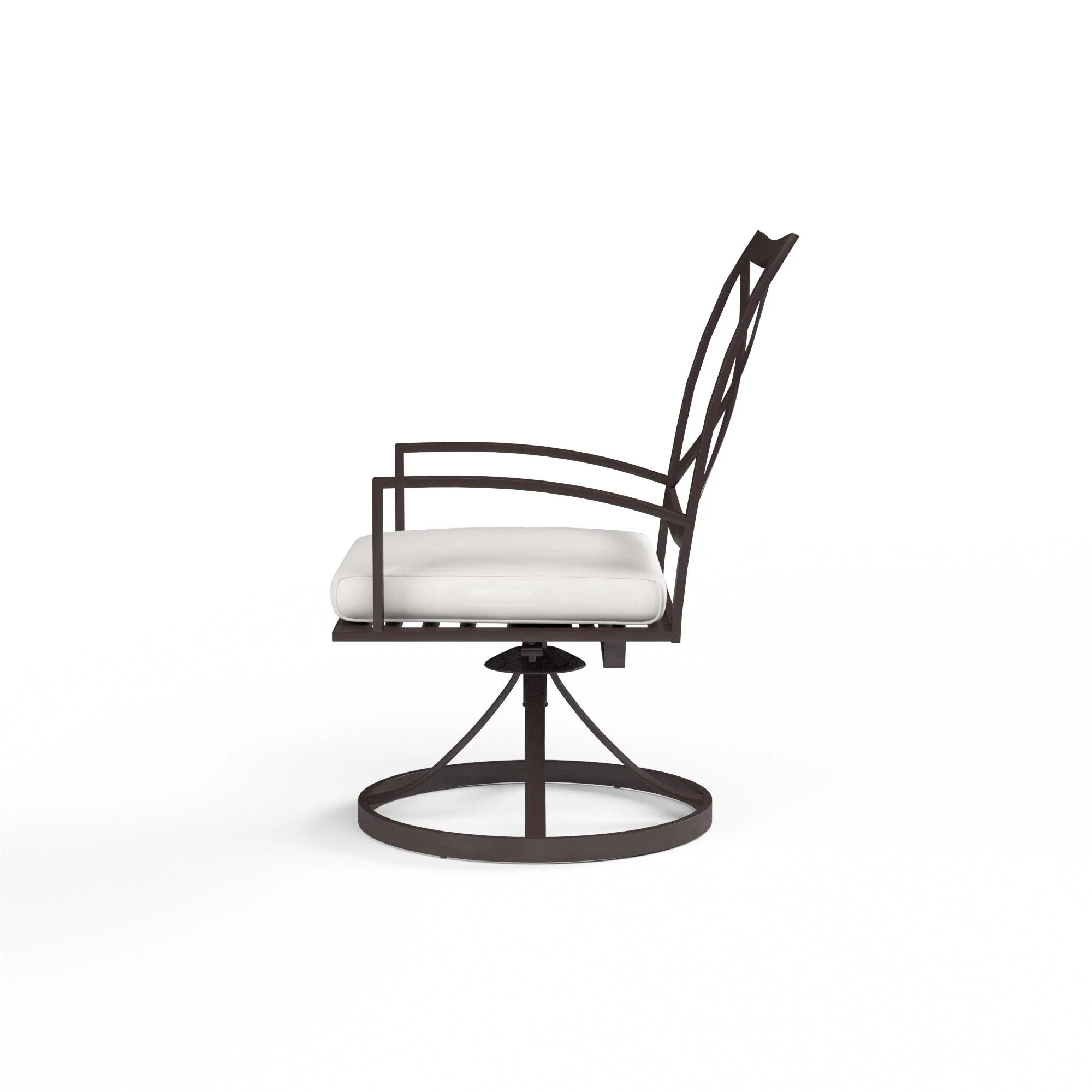 La Jolla Swivel Dining Chair in Canvas Flax w/ Self Welt - Remutear