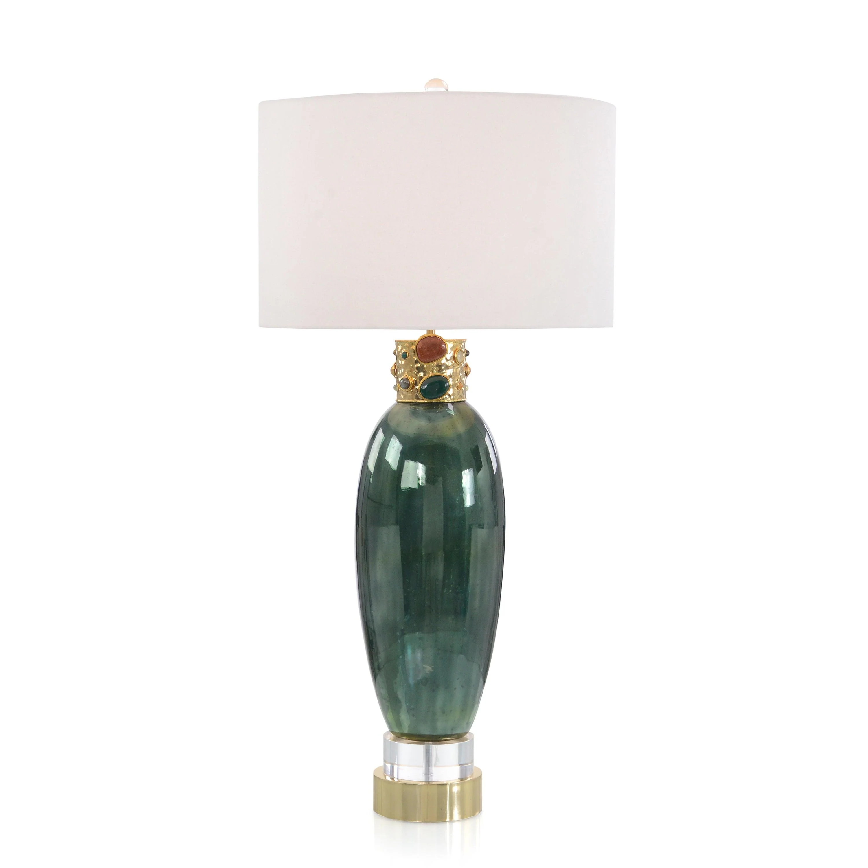 Jeweled-Collar Table Lamp in Illusion Green - Remutear