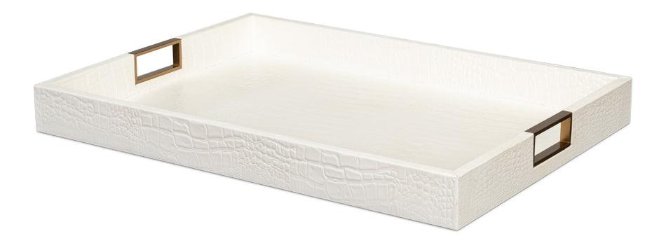 Norton Leather Tray Croco Leather - Pearl - Remutear