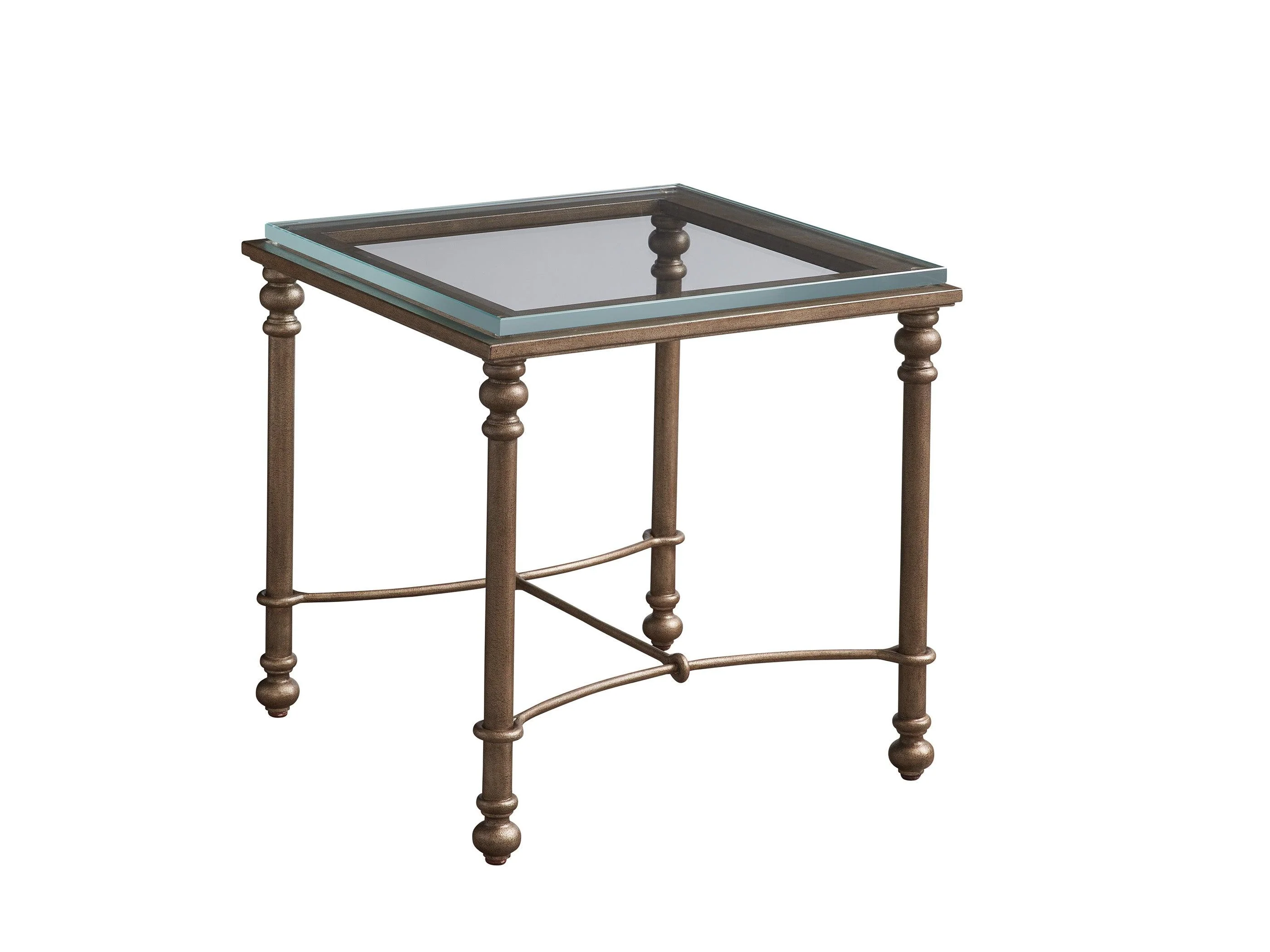 Laguna Bluff Metal And Glass End Table - Remutear