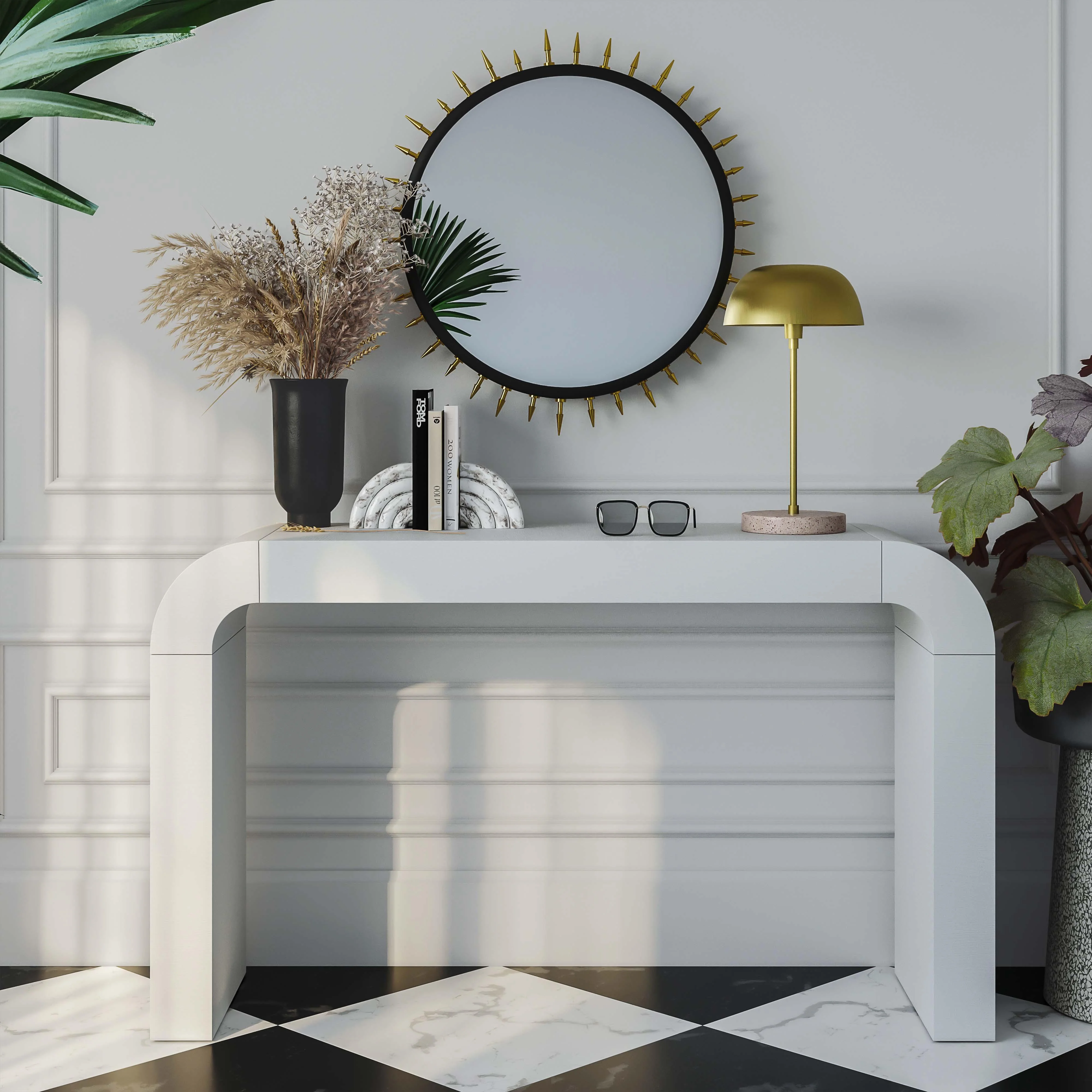Hump White Console Table - Remutear