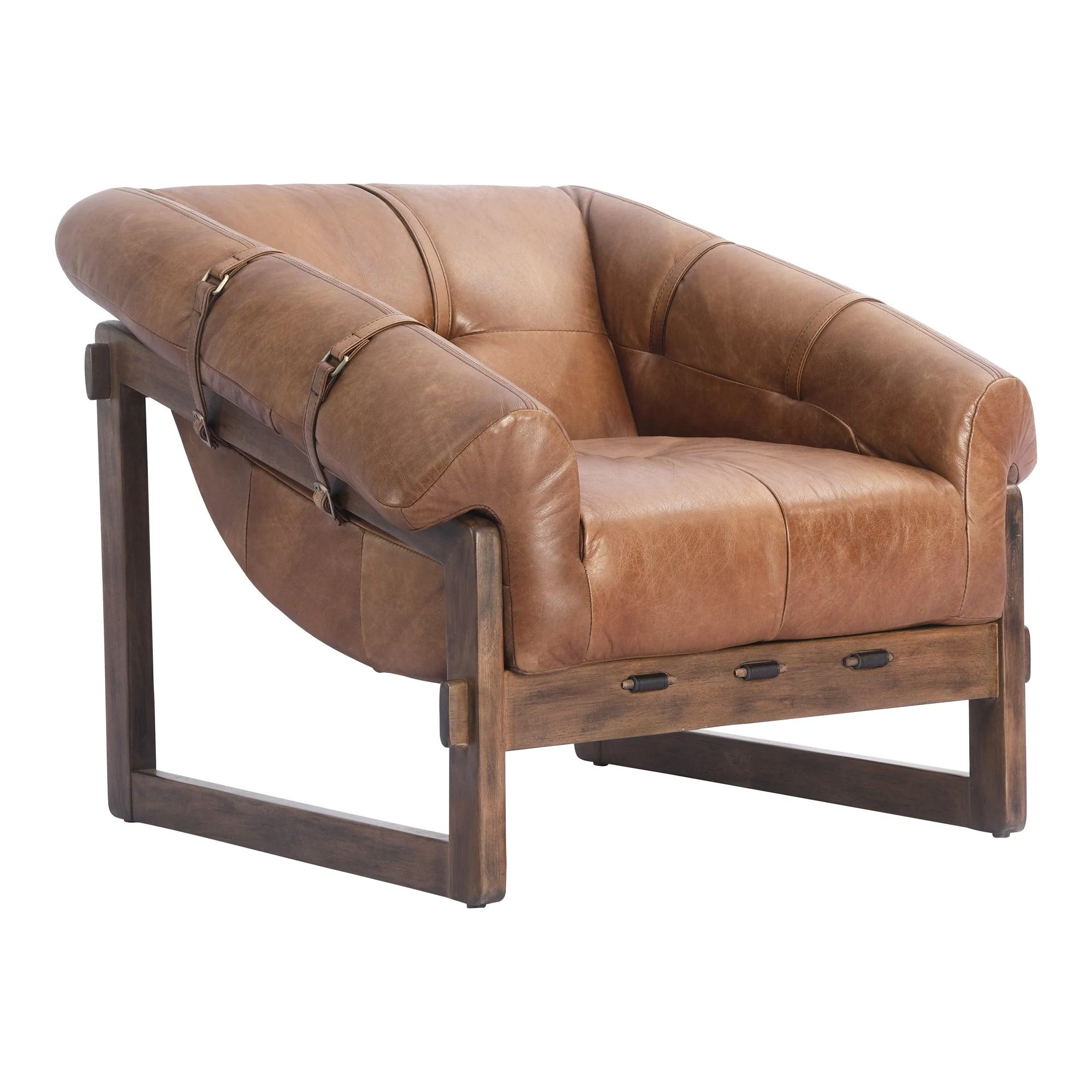 Bellos Accent Chair Open Road Brown Leather - Remutear