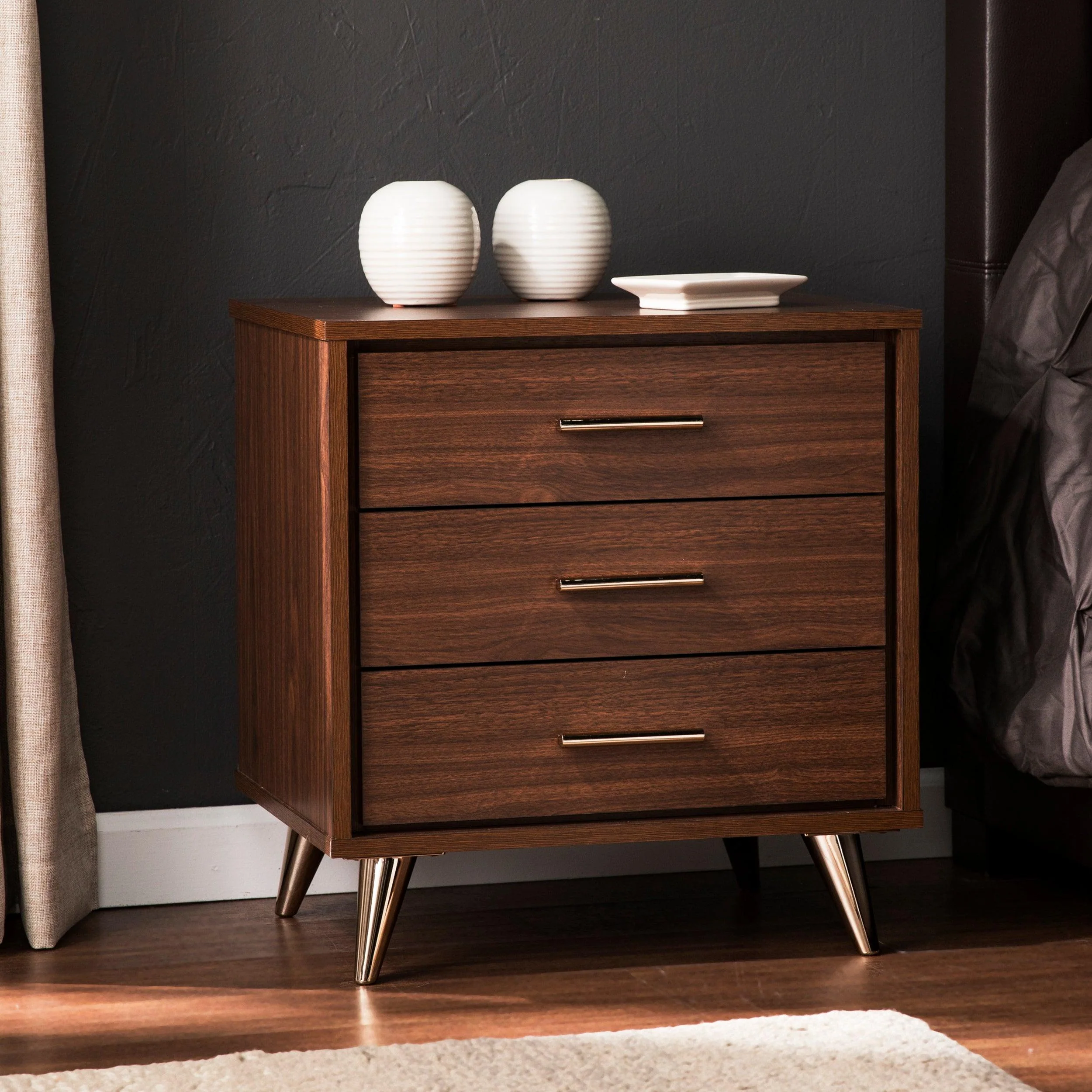 Oren Modern Bedside Table w/ Drawers - Remutear