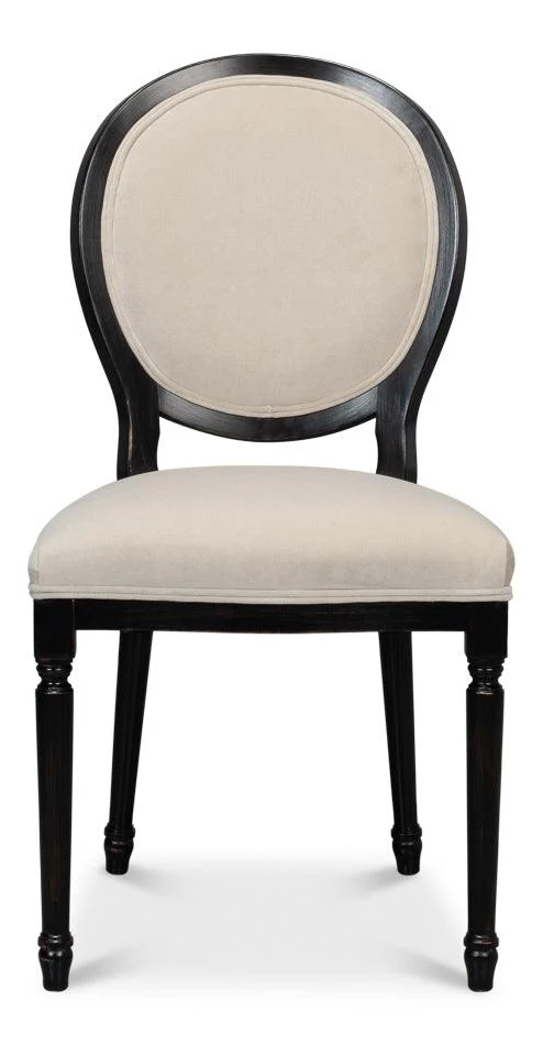 Round Back Side Chair Nero Banks Organza - Set of 2 - Remutear