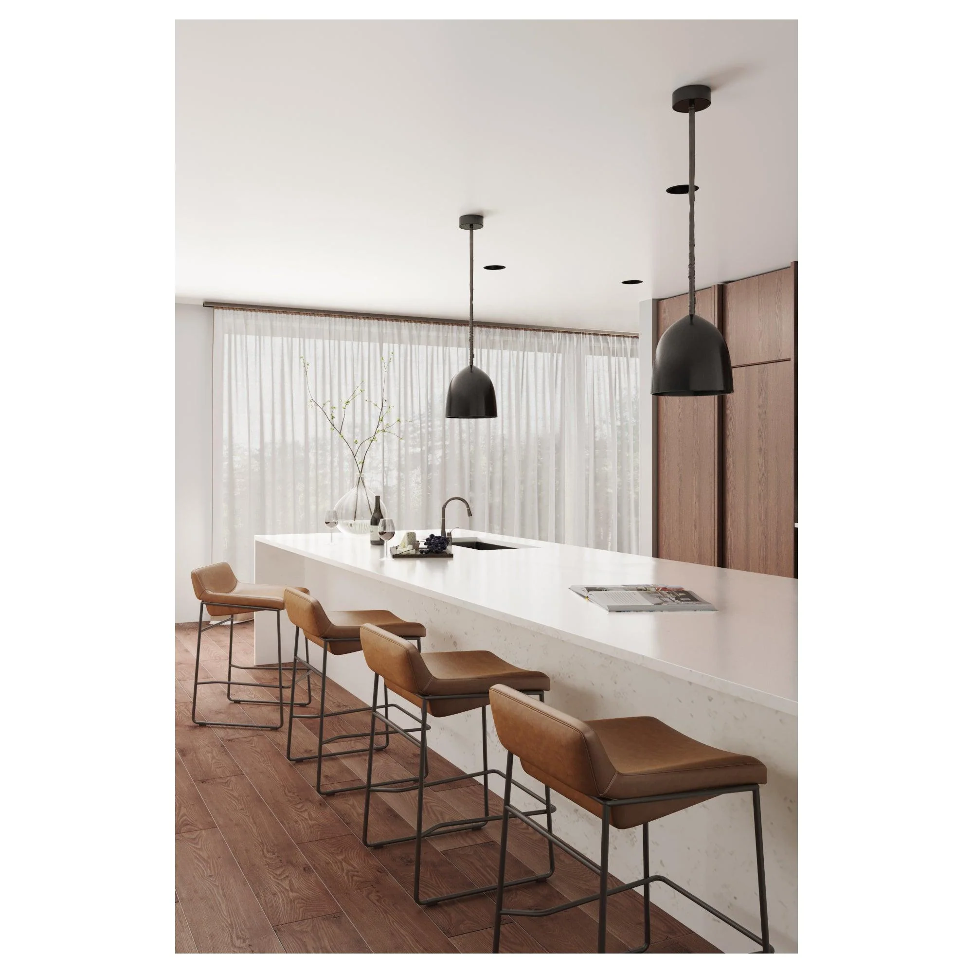 Starlet Counter Stool Open Road Brown Leather - Set Of Two - Remutear