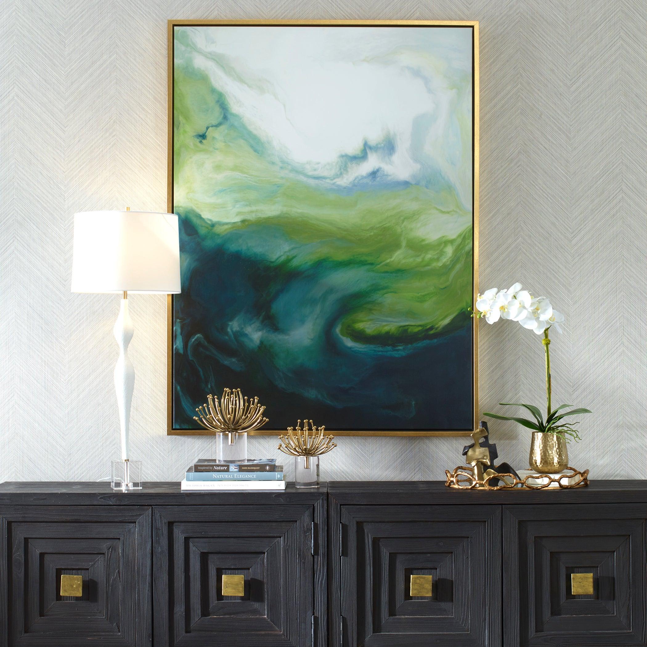 Serene Green Framed Abstract Art - Remutear