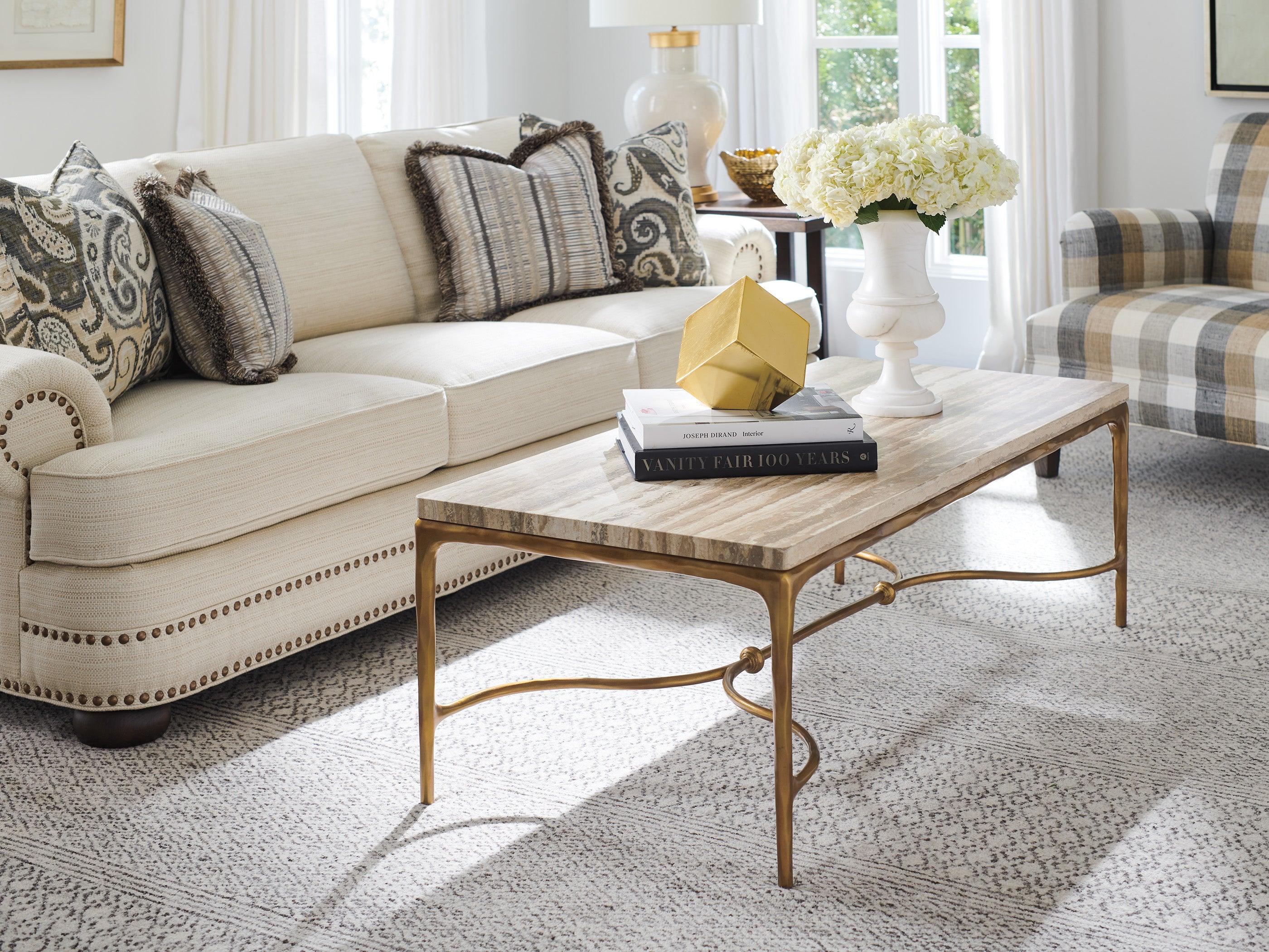 Silverado Menlo Park Rectangular Cocktail Table With Stone Top - Remutear