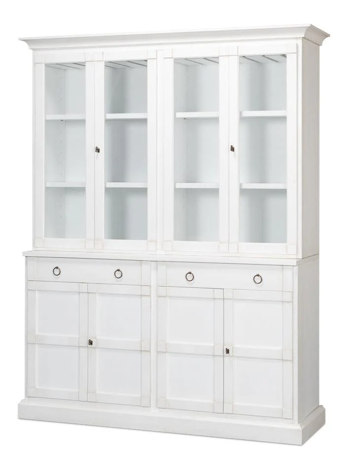 Center Media Unit & Hutch - Cortina White - Remutear