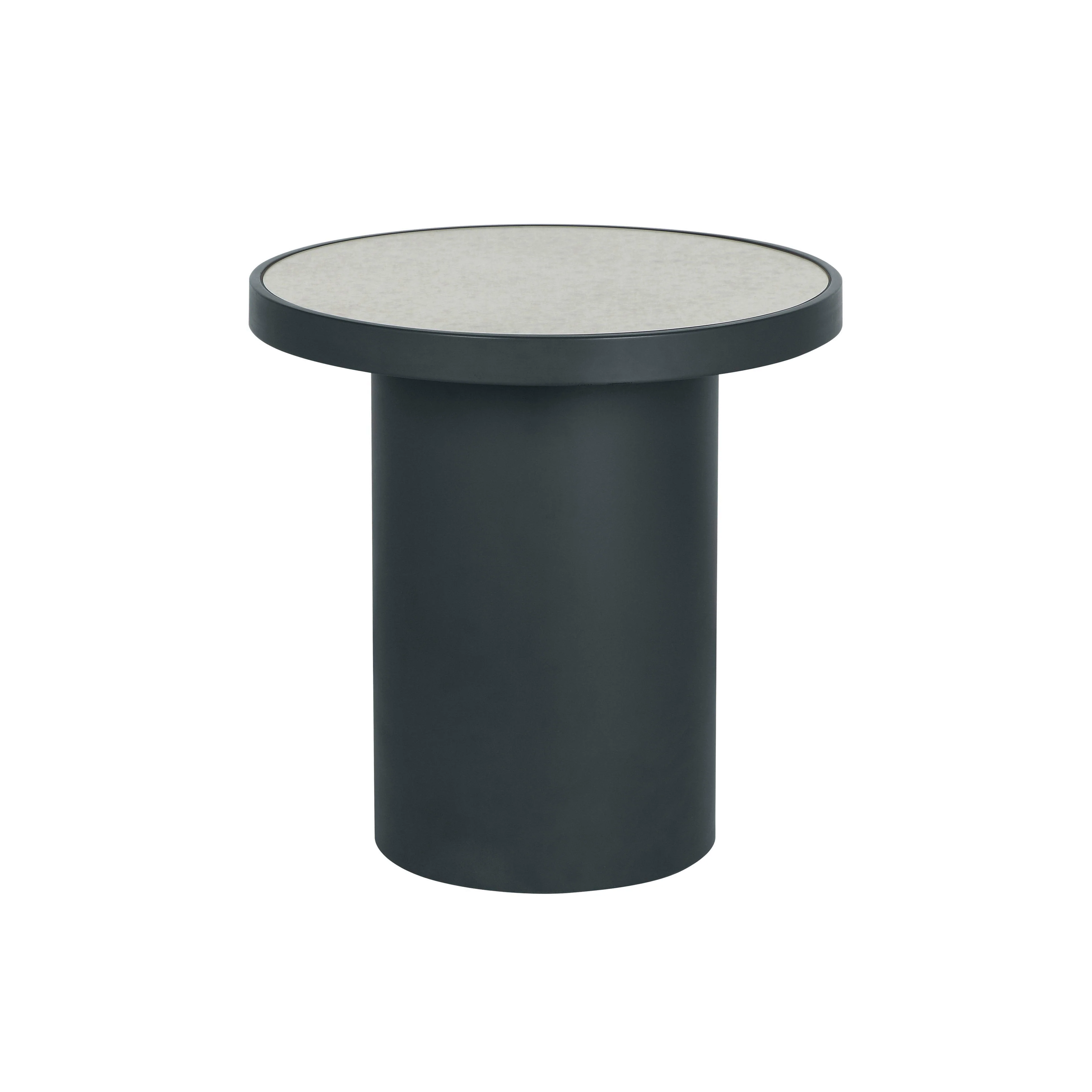 Nautilus Antique Silver Mirrored Side Table - Remutear