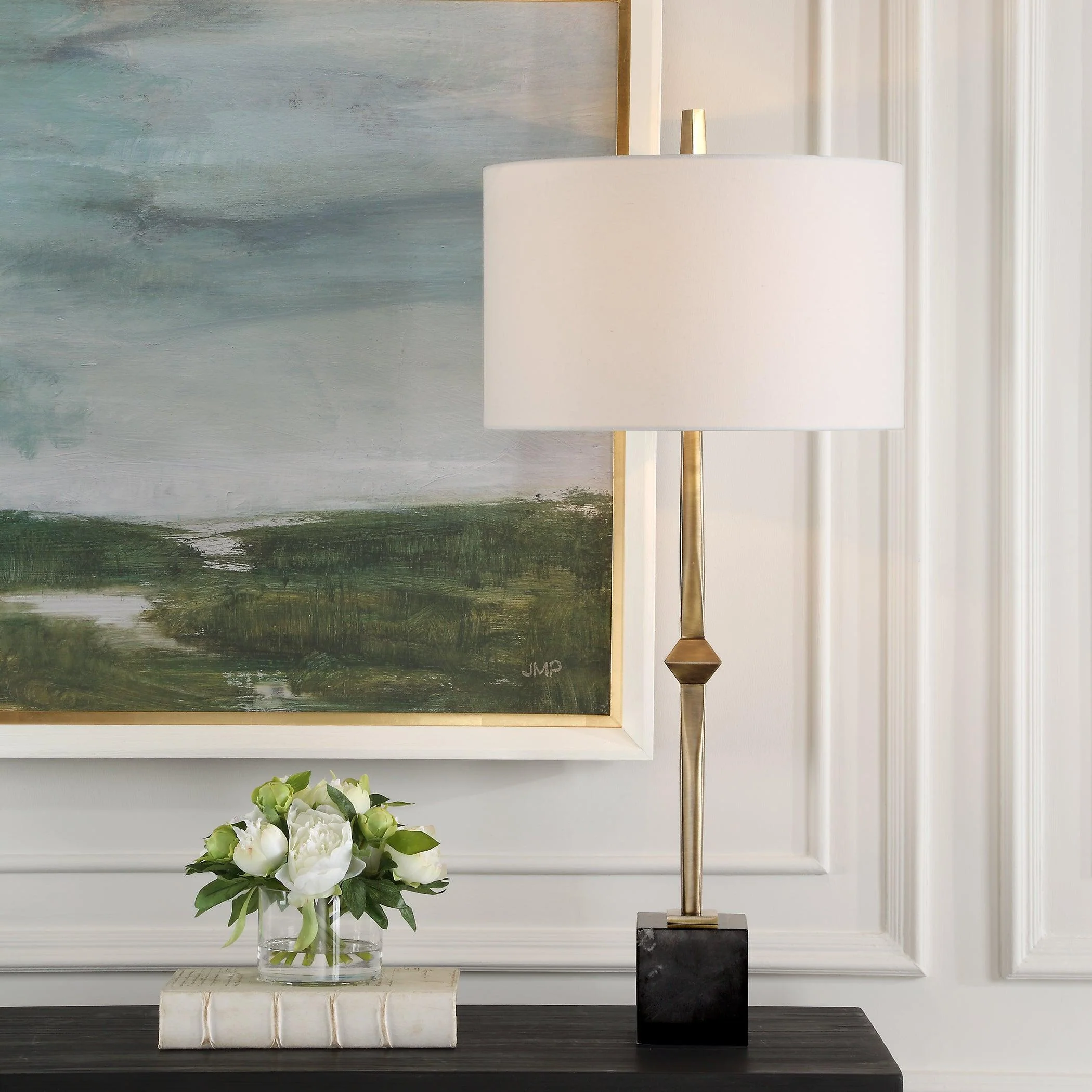 Suranne Antique Brass Table Lamp - Remutear