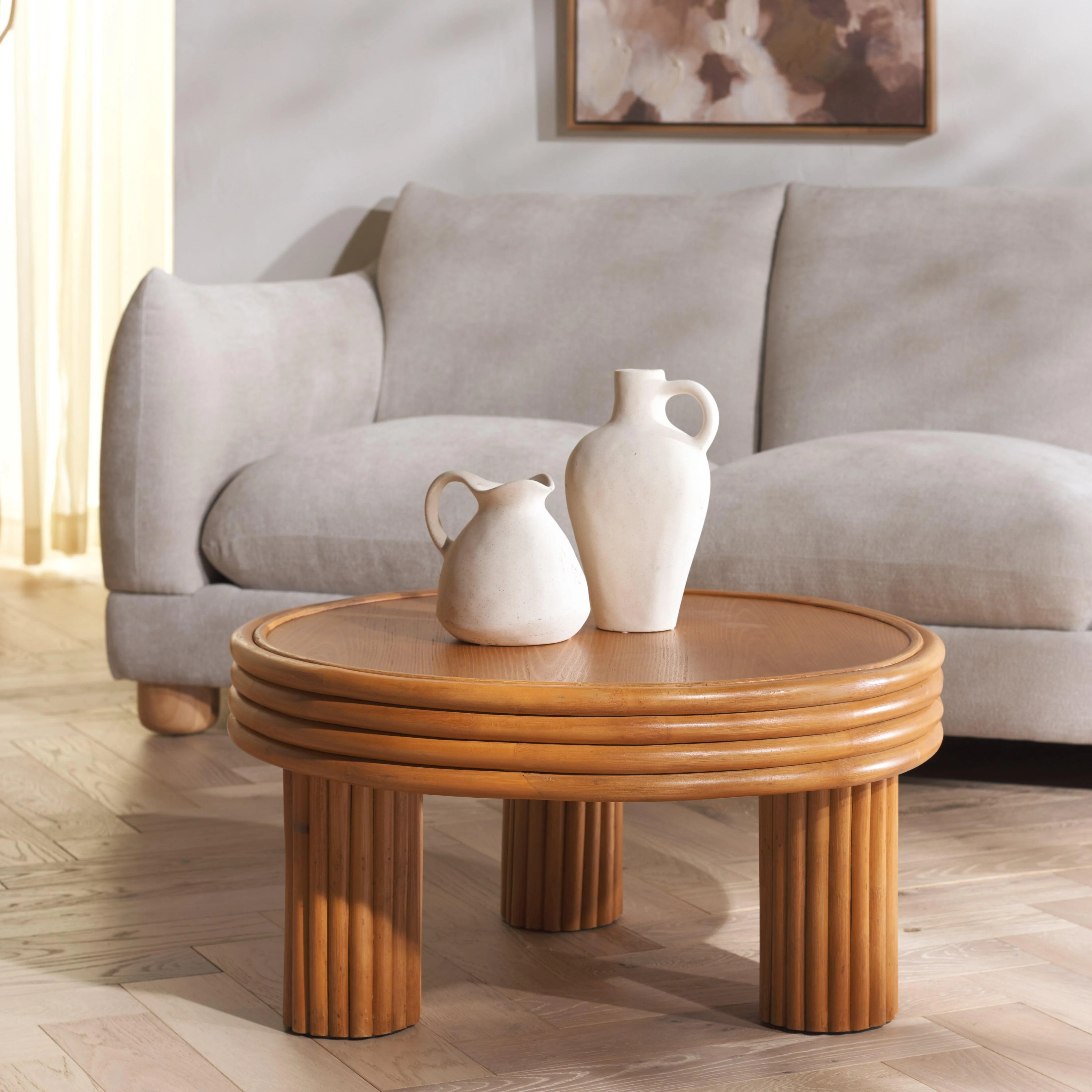BAYARD RATTAN ROUND COFFEE TABLE - Remutear