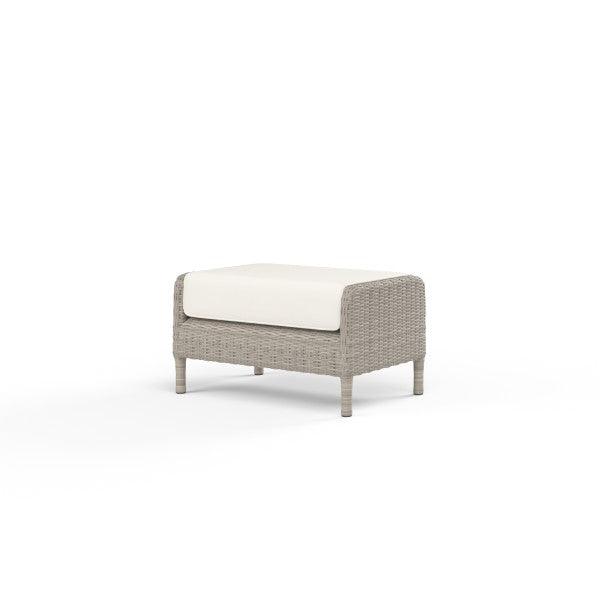 Manhattan Ottoman in Linen Canvas w/ Self Welt - Remutear