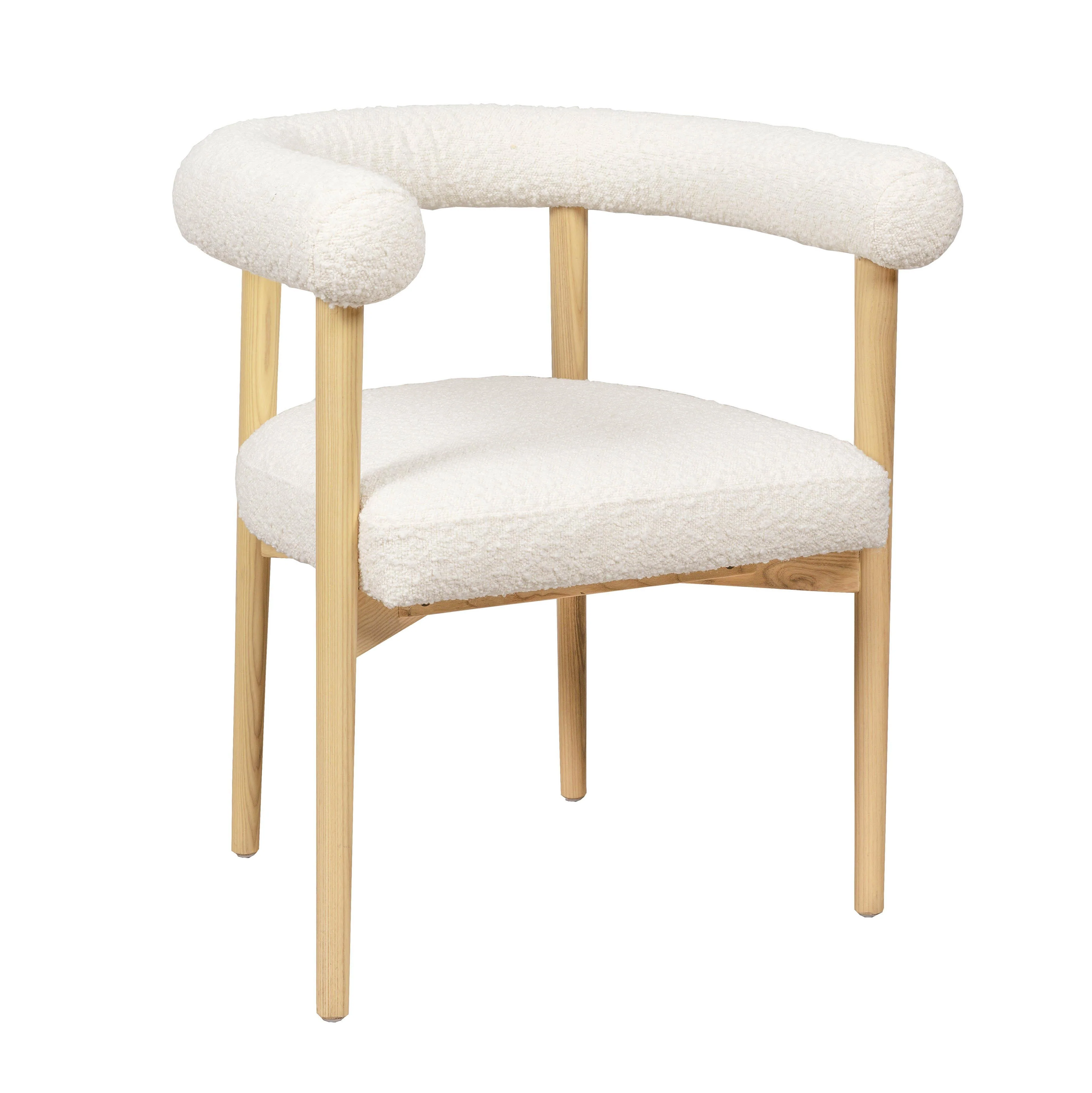 Spara Cream Boucle Dining Chair - Remutear