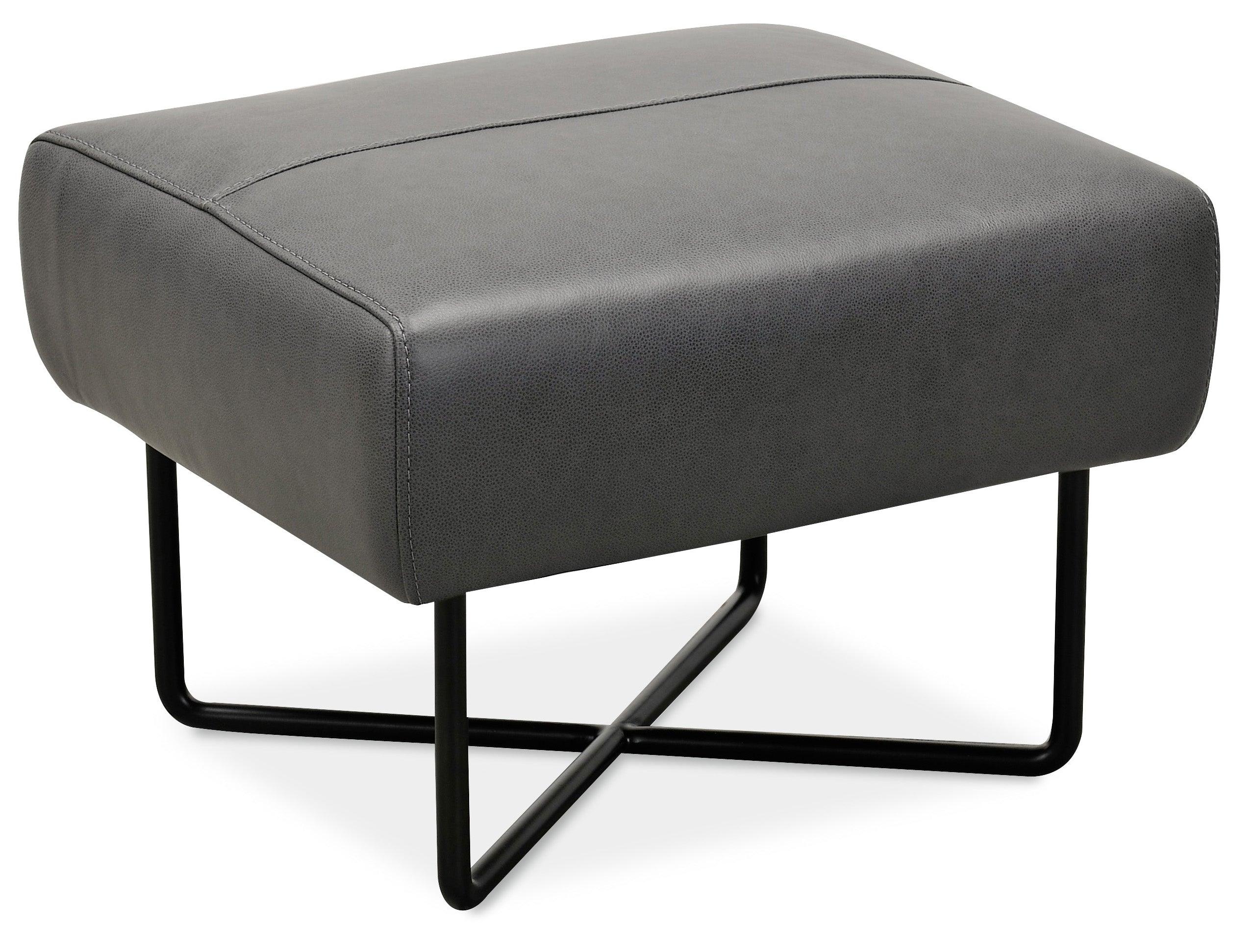 Efron Ottoman with Black Metal Base - Remutear