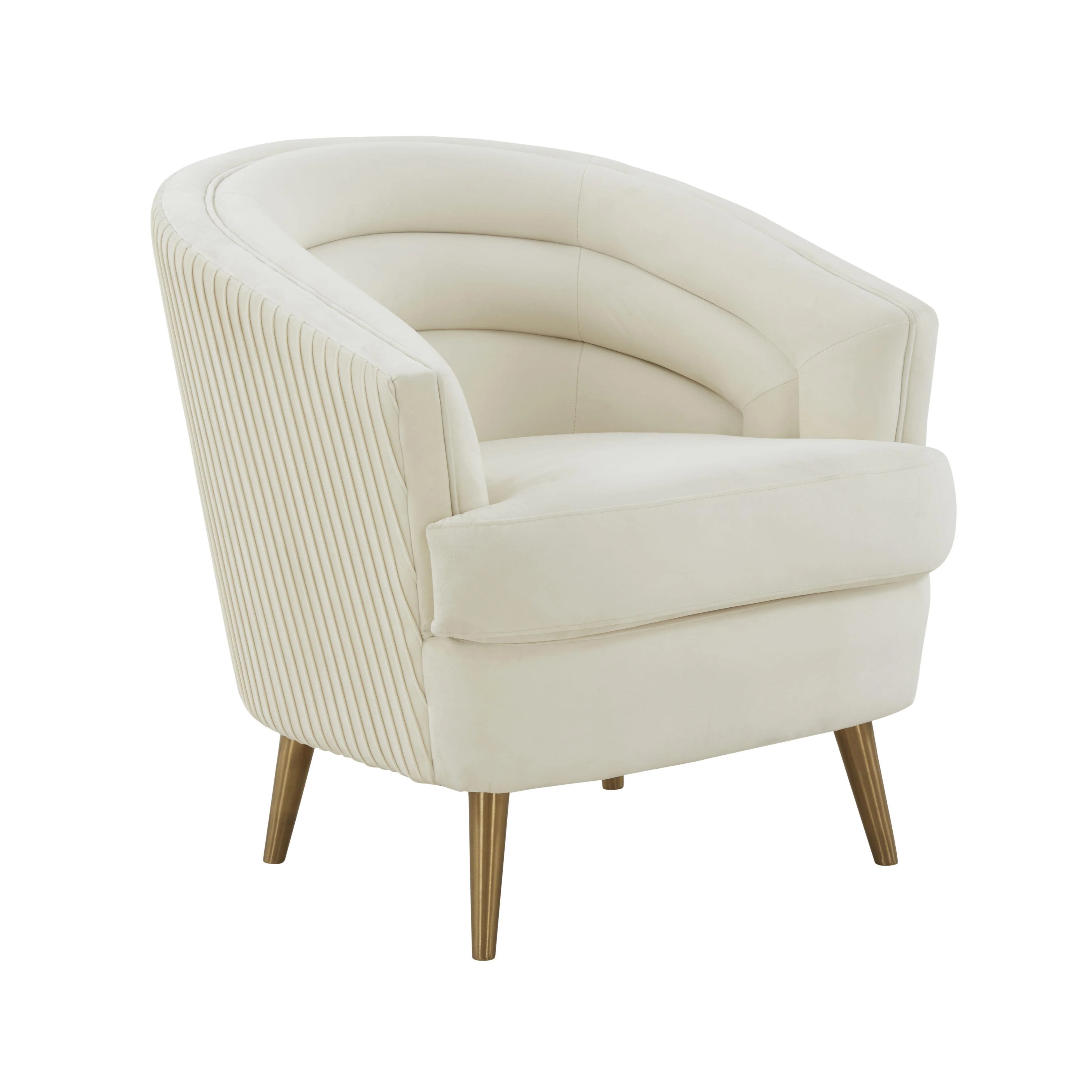 Jules Cream Velvet Accent Chair - Remutear