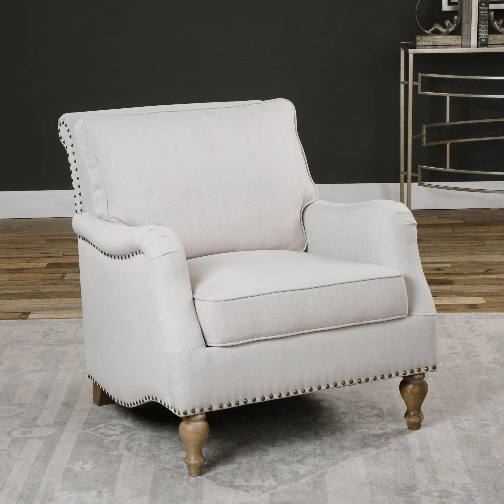 Armstead Antique White Armchair - Remutear