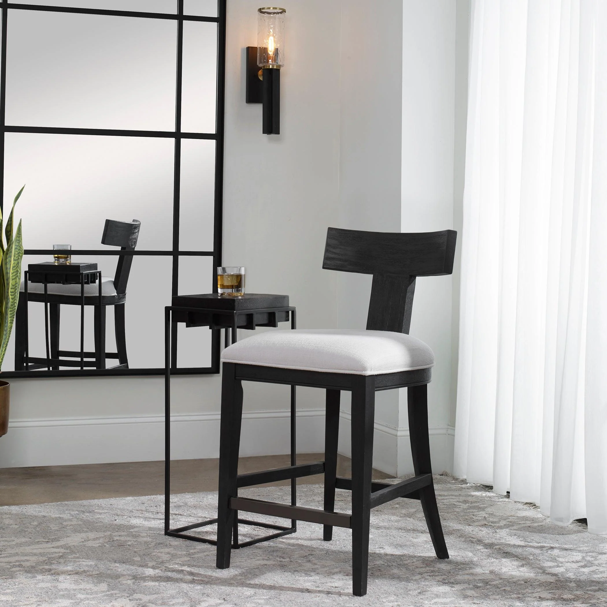 IDRIS MODERN WOOD COUNTER STOOL - Remutear