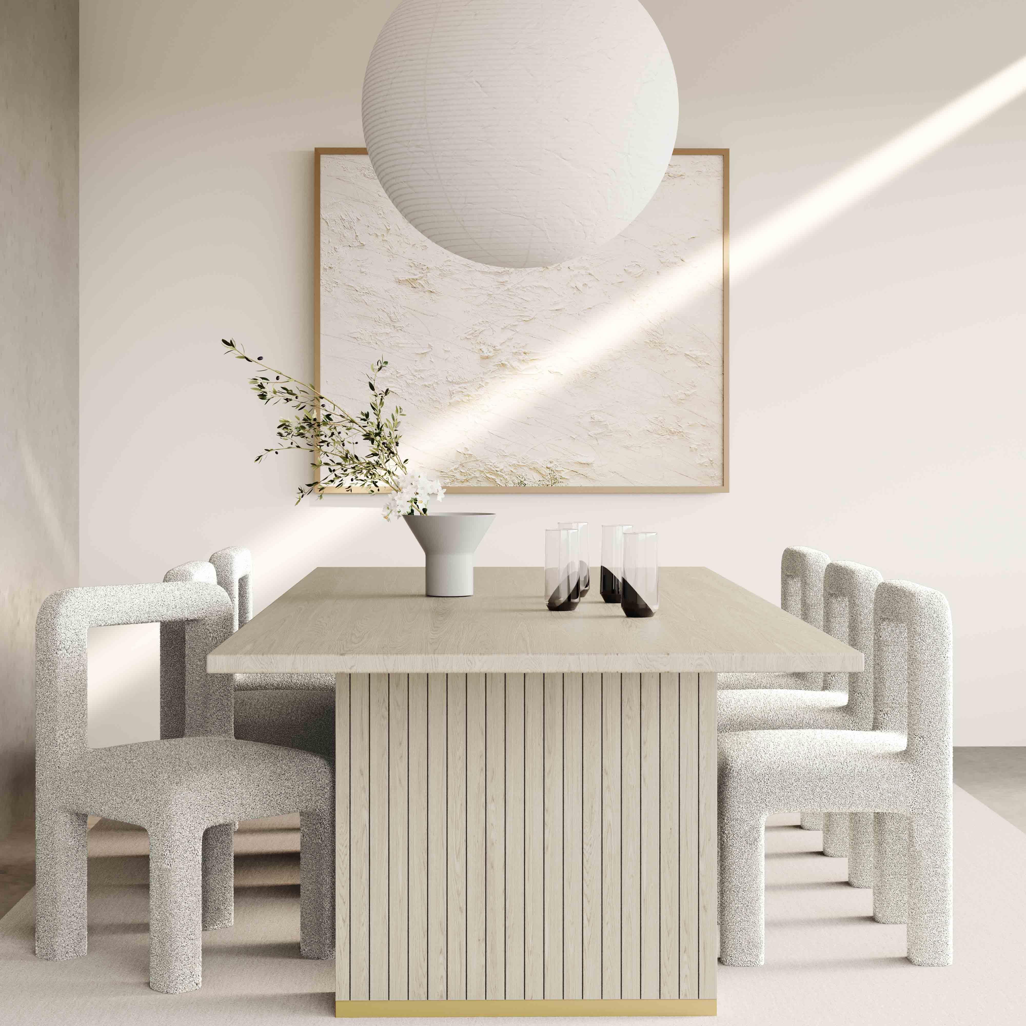 Hazel Grey Boucle Dining Chair - Remutear
