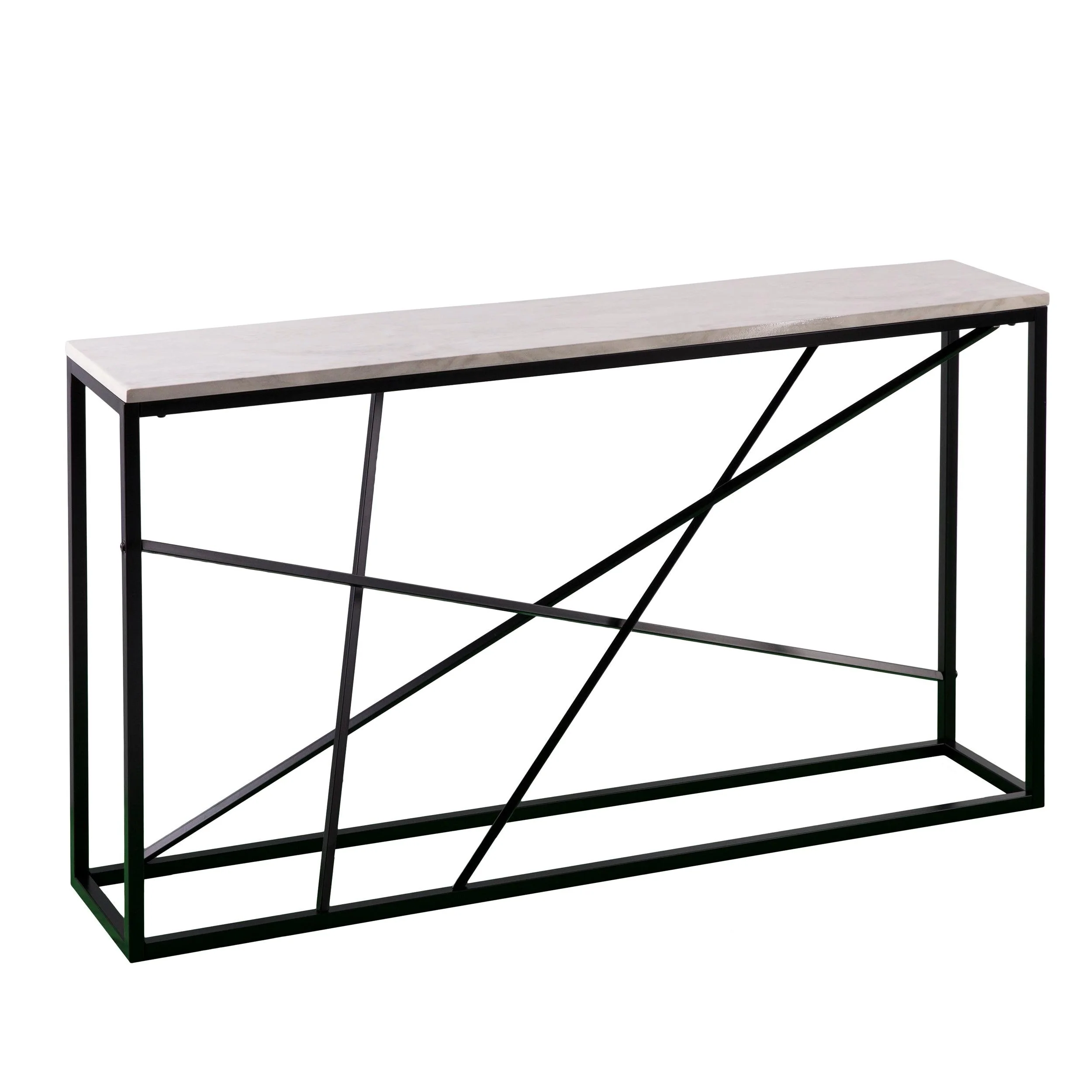 Arendal Faux Marble Console Table - Black - Remutear