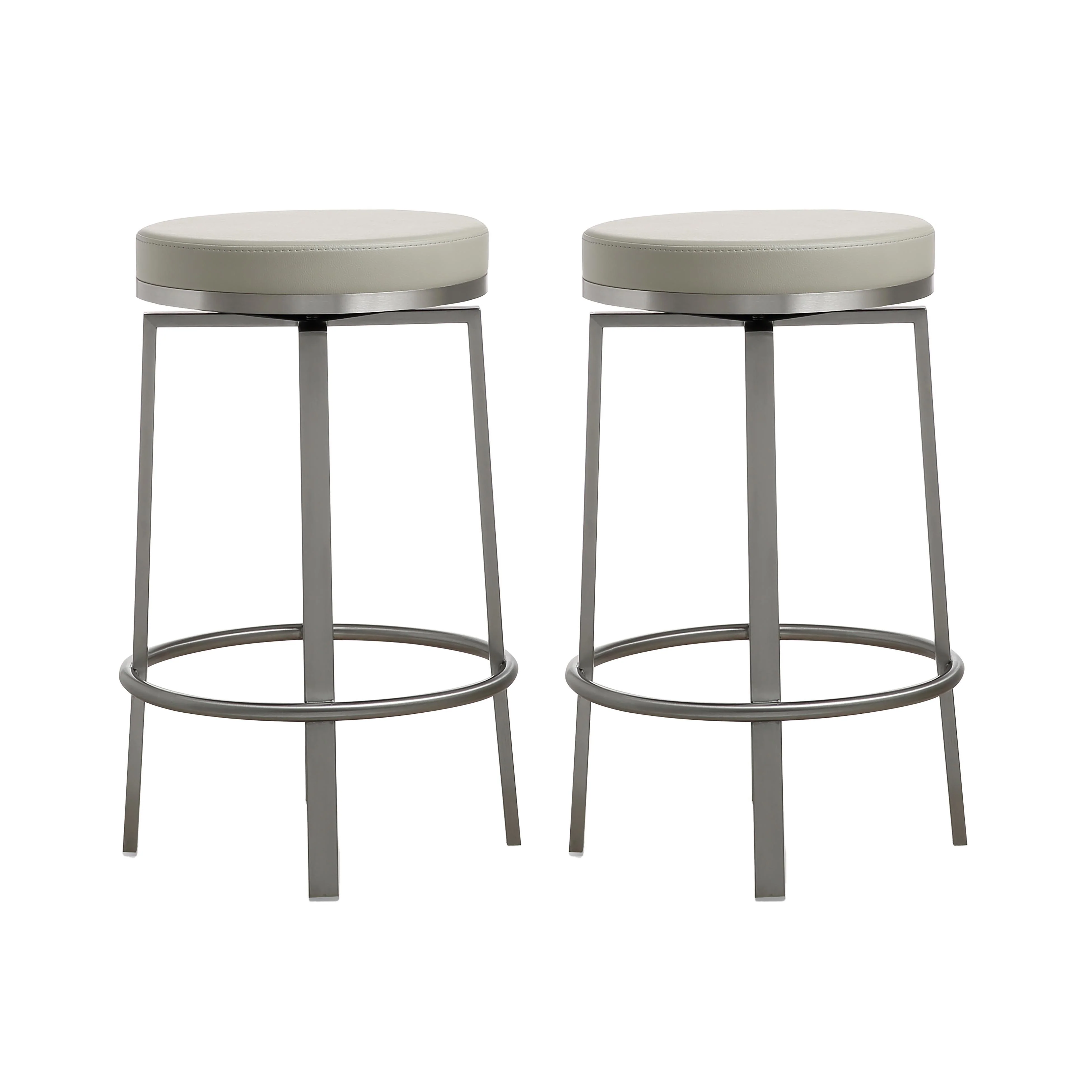 Pratt Light Grey Swivel Counter Stool - Set of 2 - Remutear