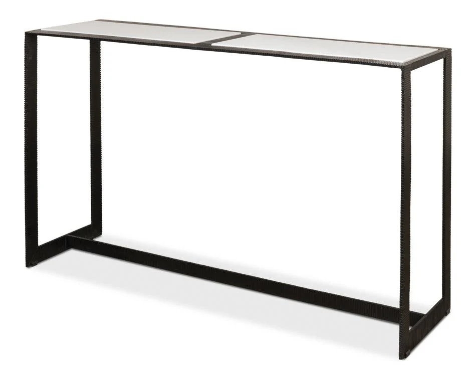 Ridged Iron Console Table - Large - Remutear