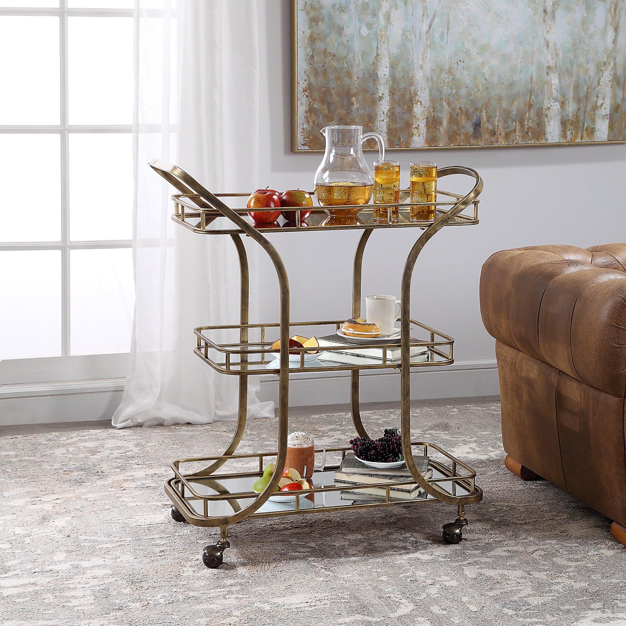 Stassi Gold Serving Cart - Remutear