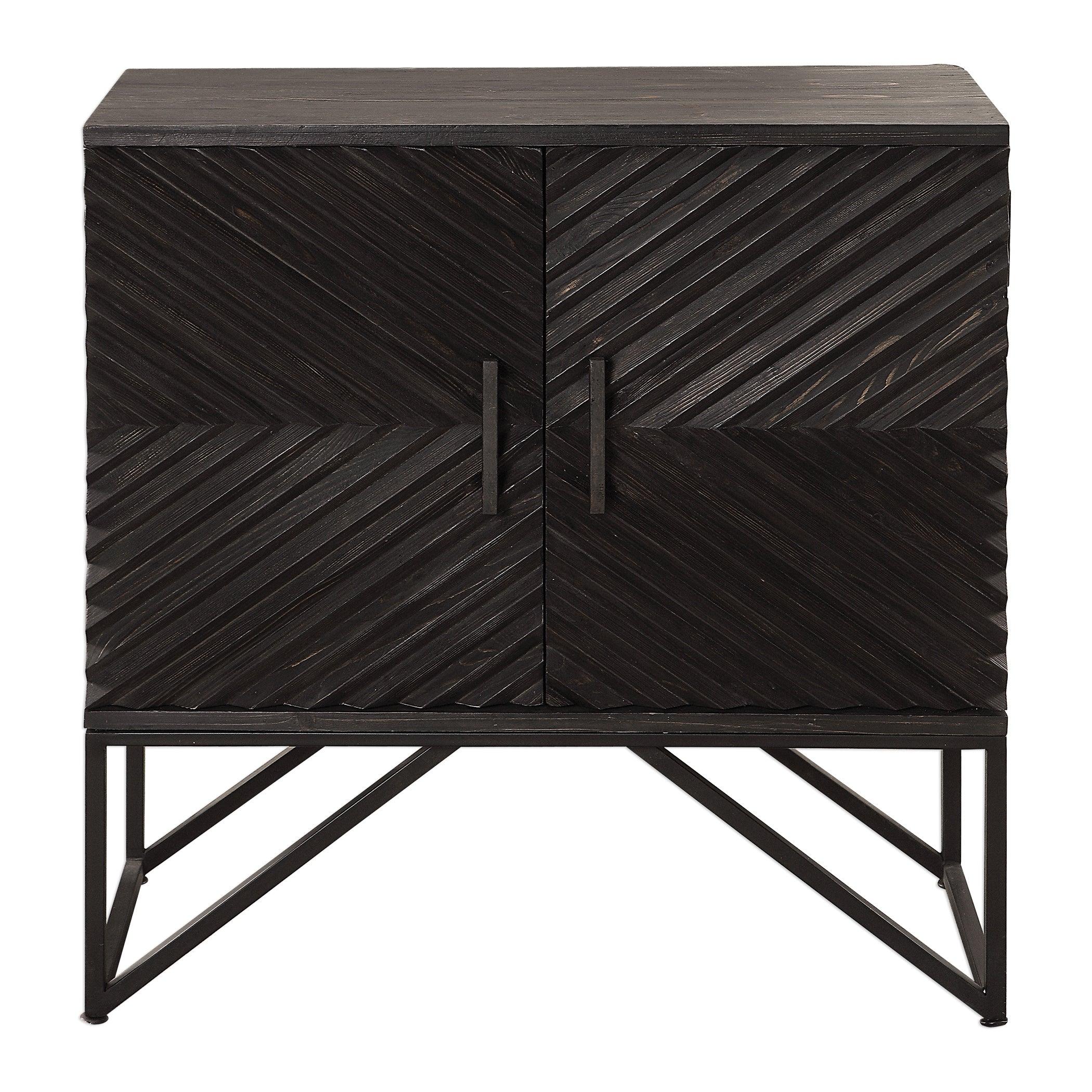 Zadie Ebony Accent Cabinet - Remutear