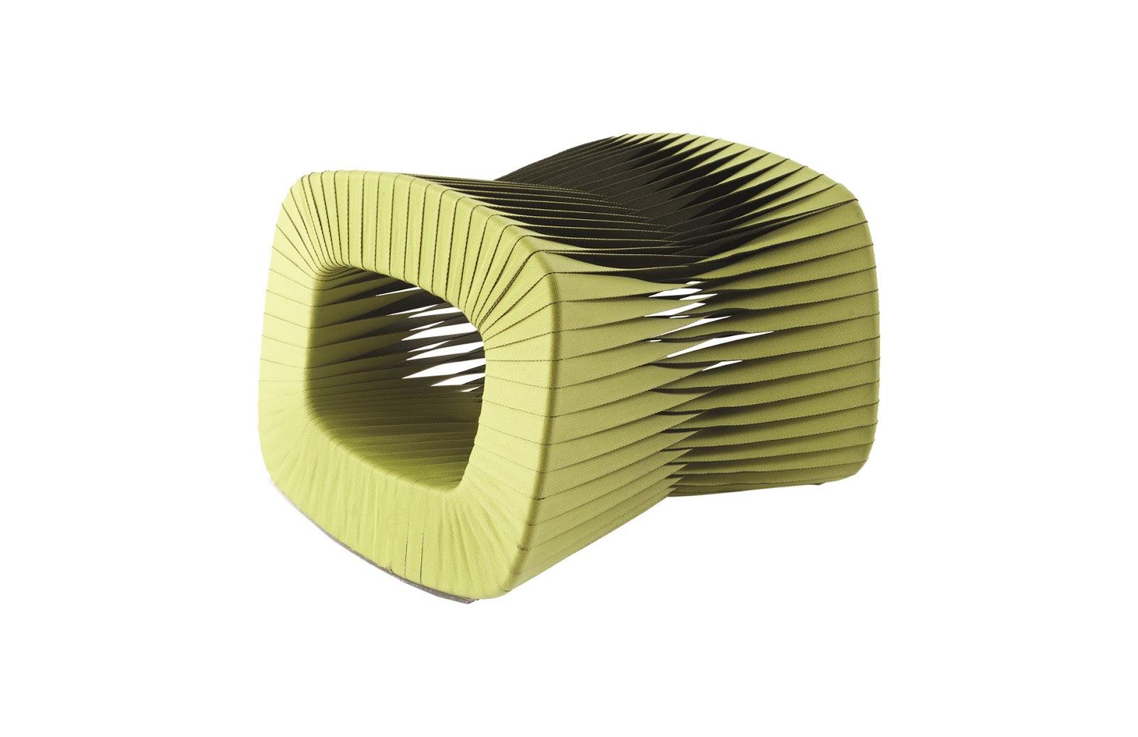 Seat Belt Ottoman, Green - Remutear