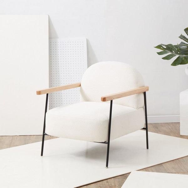 FAITH BOUCLE METAL FRAME ACCENT CHAIR - Remutear