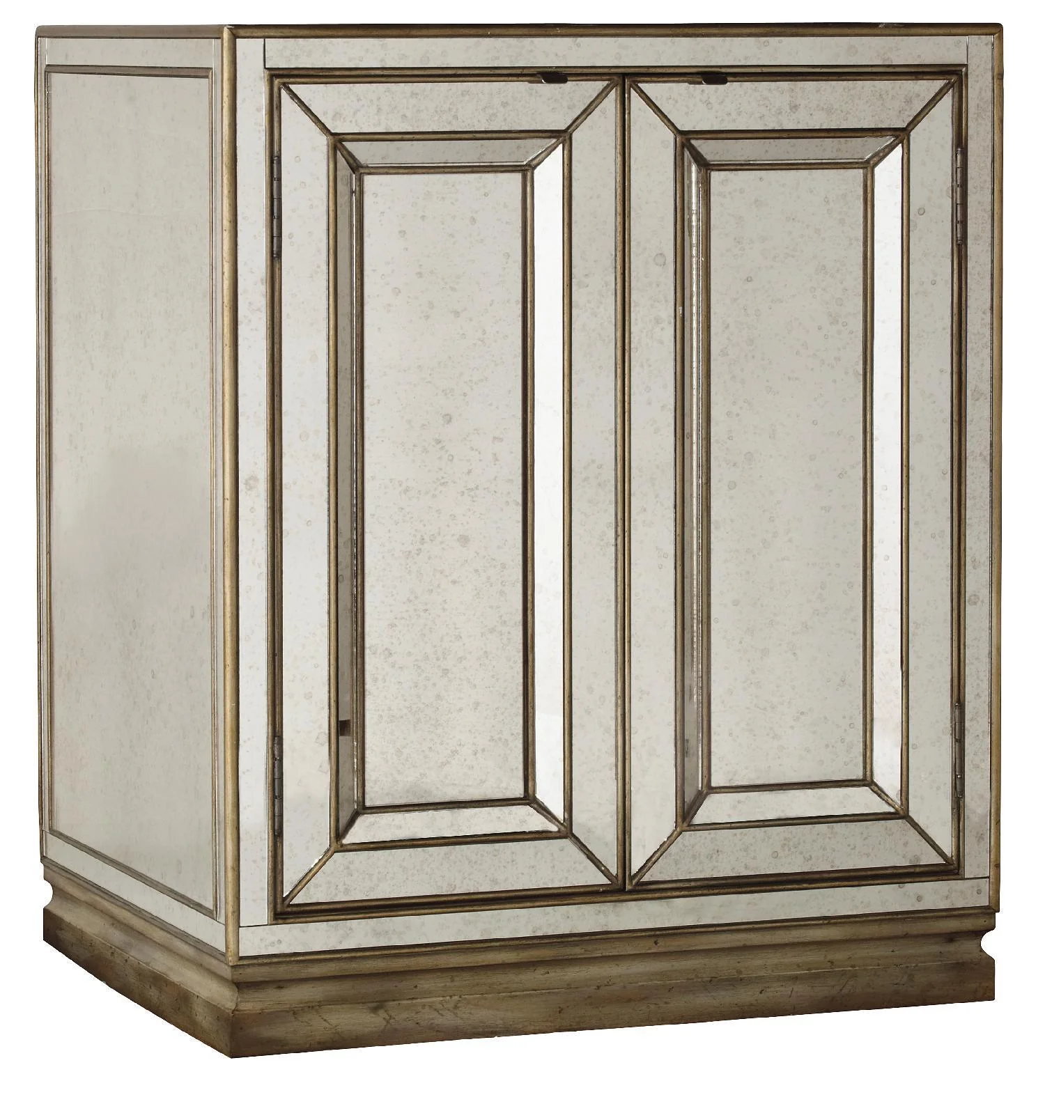 Sanctuary Two-Door Mirrored Nightstand - Visage - Remutear