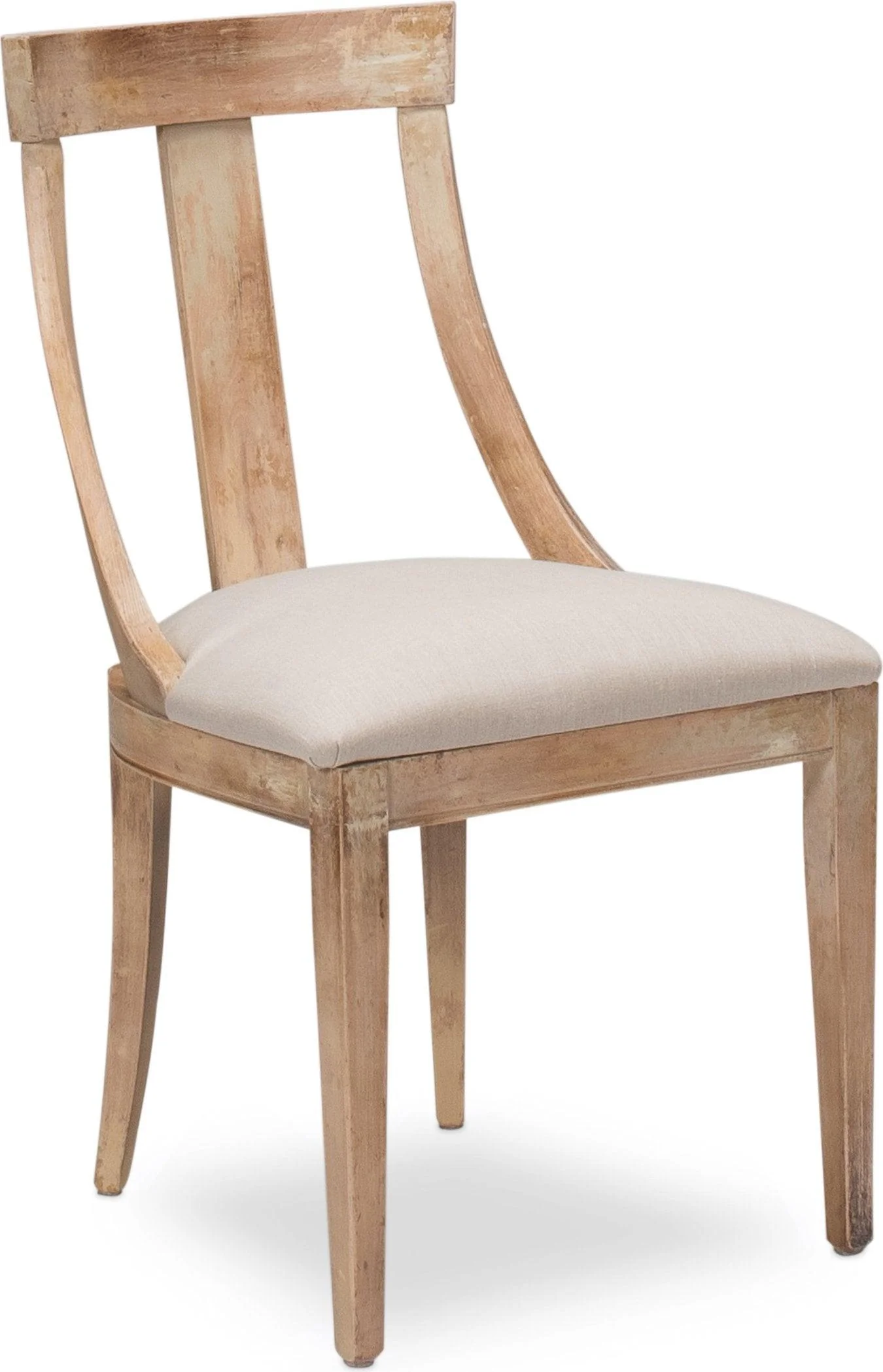 Deco Side Chair Antique Oak Linen Flax - Set of 2 - Remutear