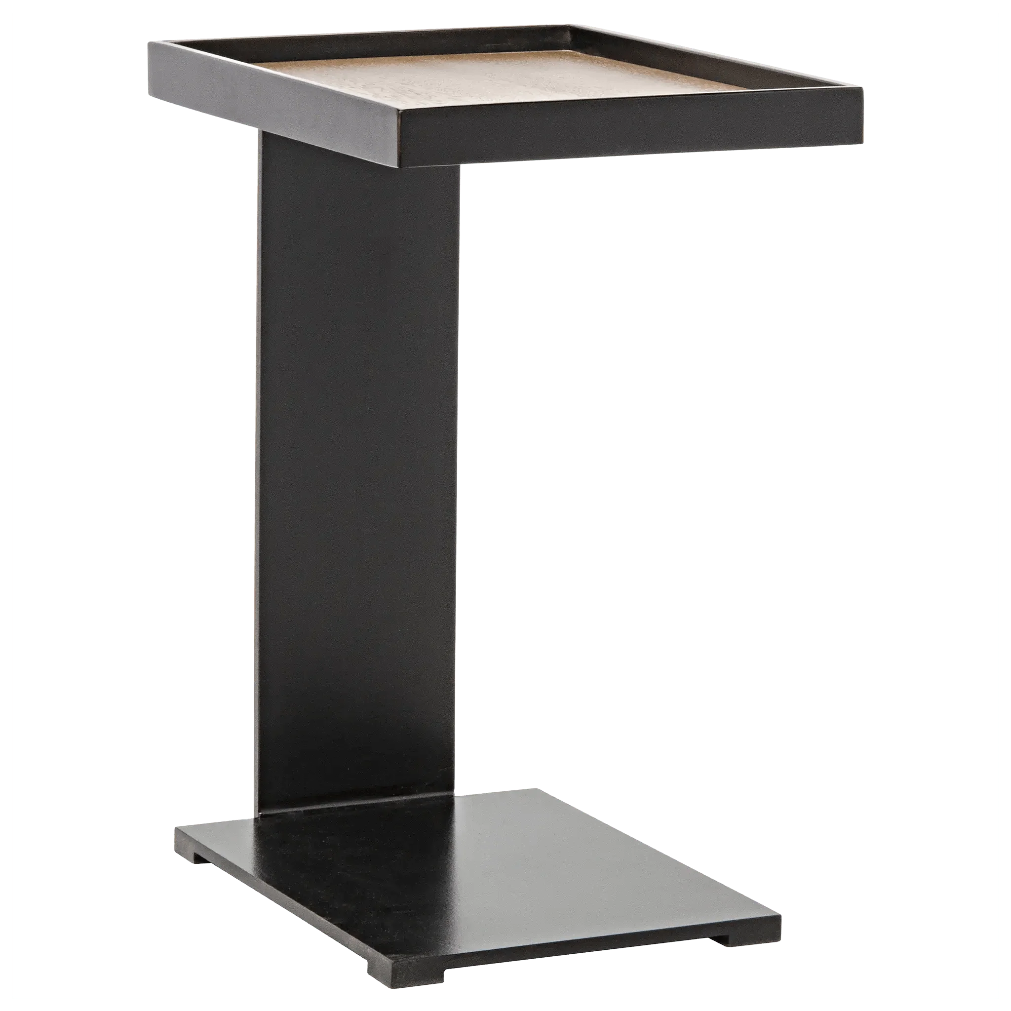 Ledge Side Table with Black Steel - Remutear