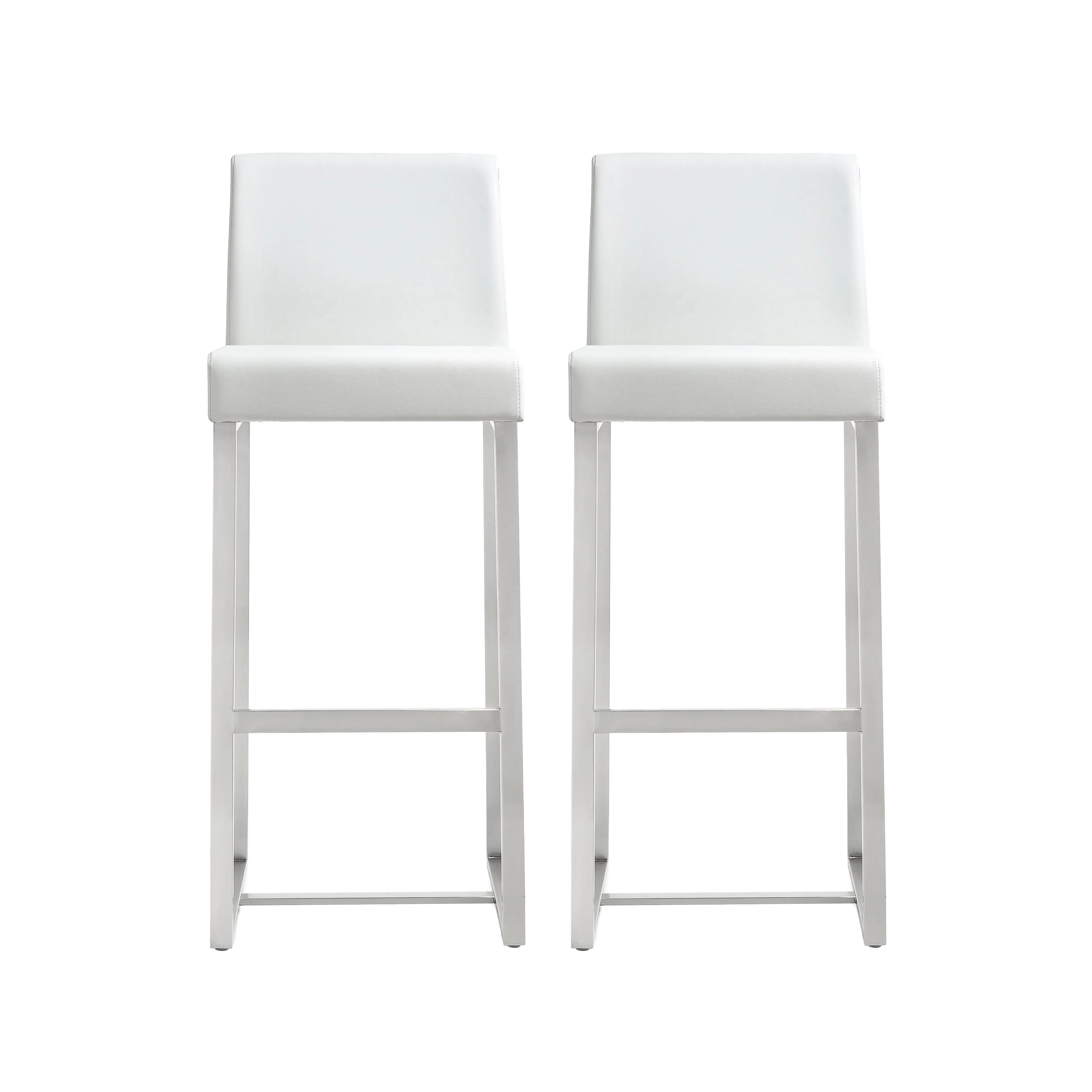 Denmark White Stainless Steel Barstool (Set of 2) - Remutear