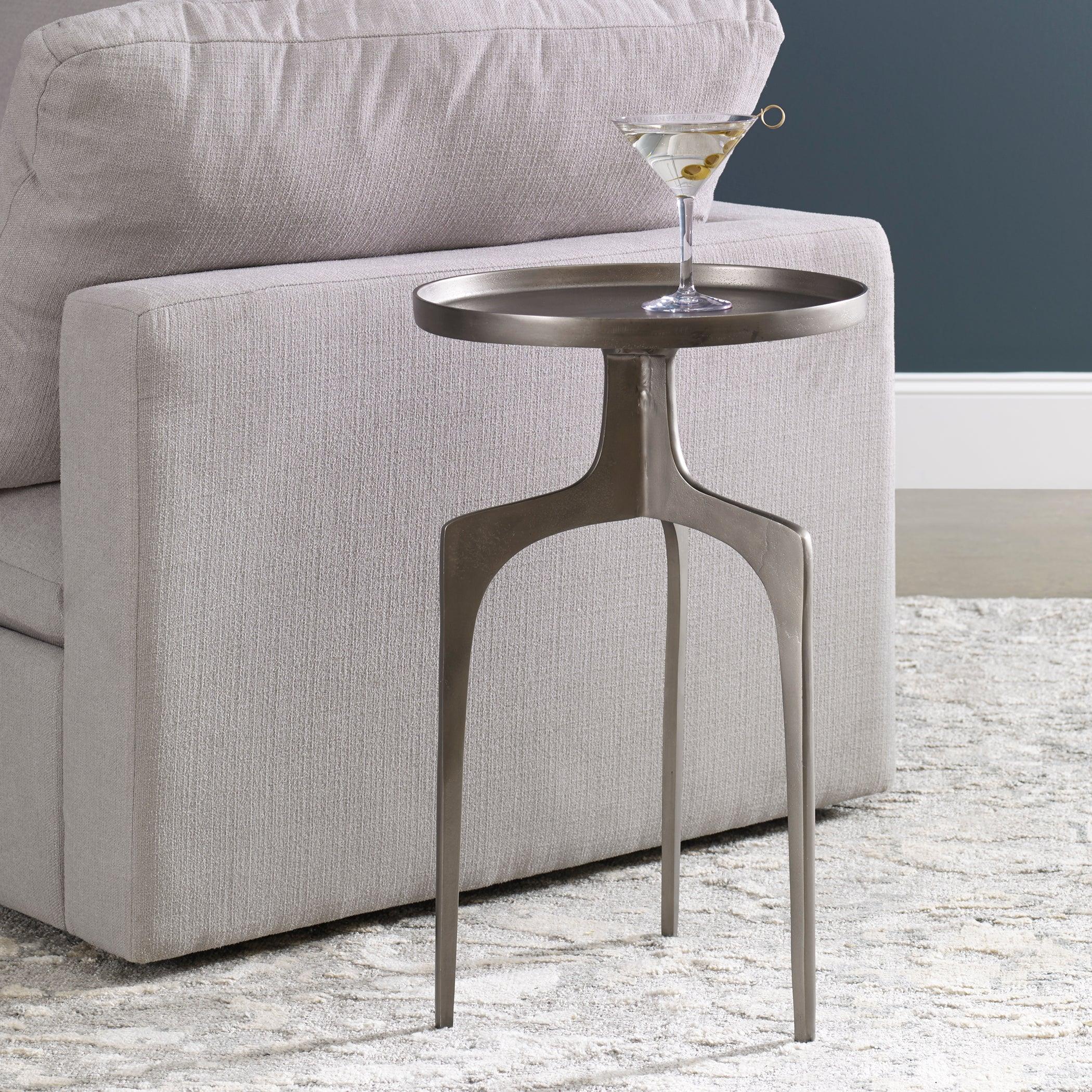 KENNA NICKEL ACCENT TABLE - Remutear